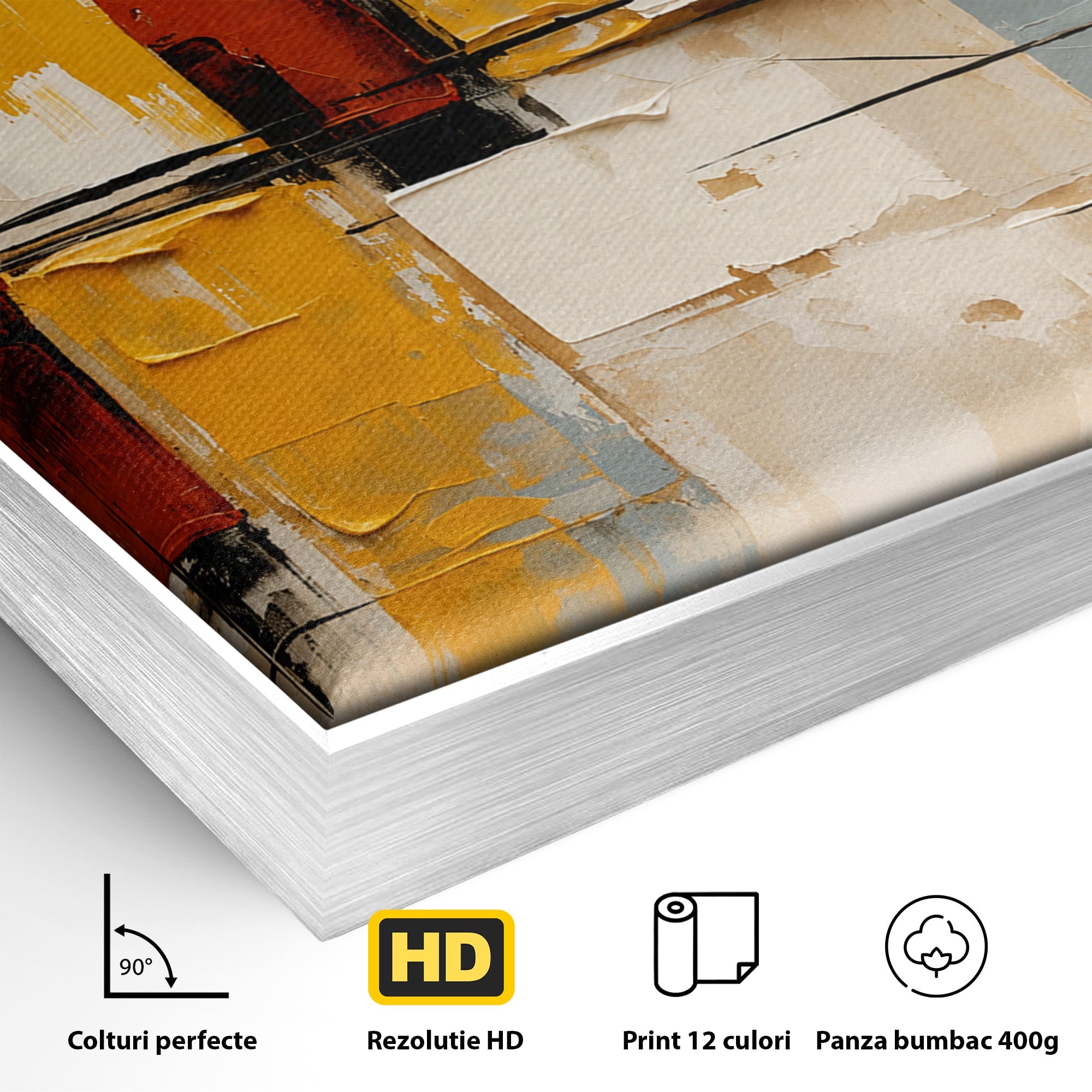 Tablou Canvas Premium LuxCanva® C1347, Abstract Geometric, Abstract, Geometric, Modern, Living, Birou, Culori Vibrante