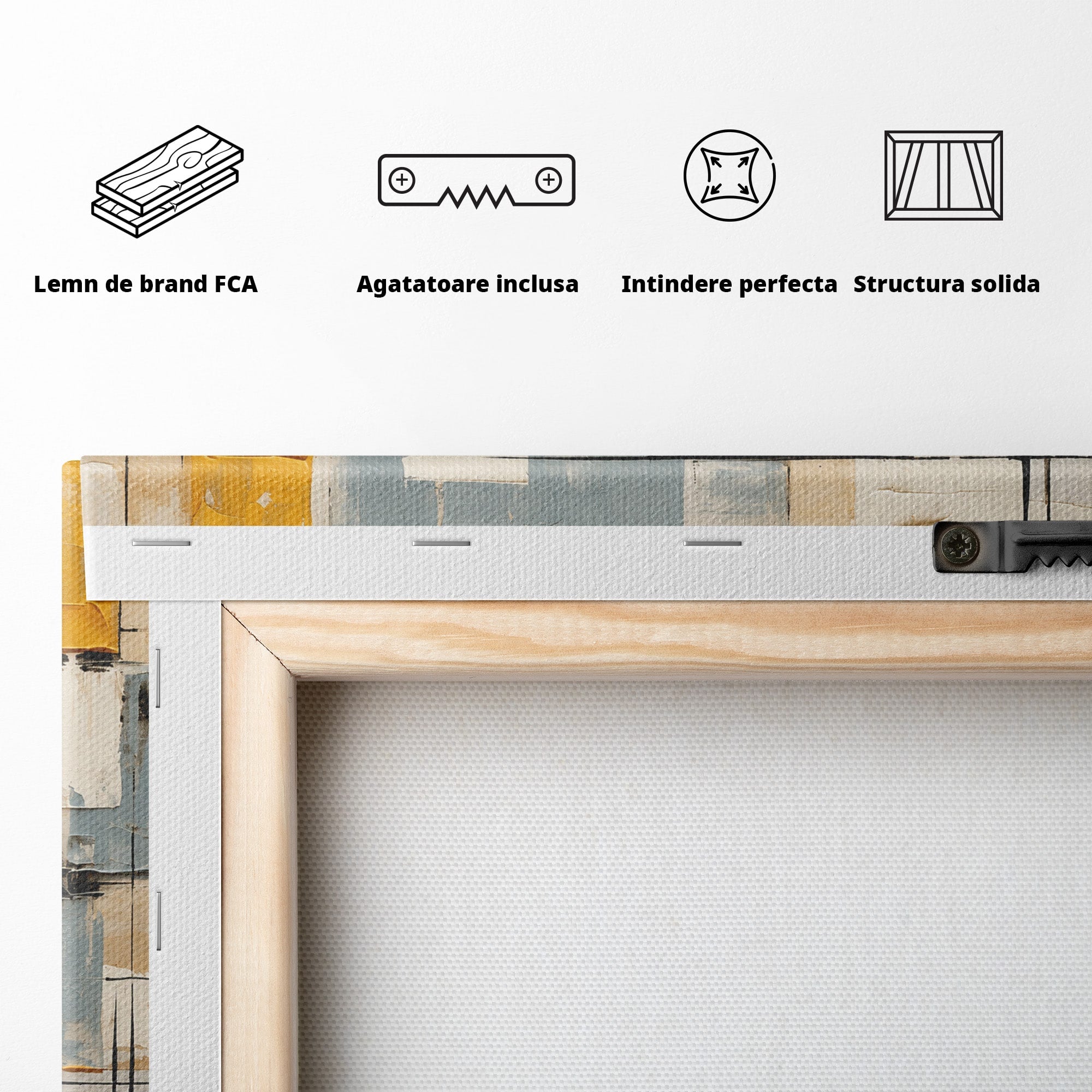 Tablou Canvas Premium LuxCanva® C1347, Abstract Geometric, Abstract, Geometric, Modern, Living, Birou, Culori Vibrante