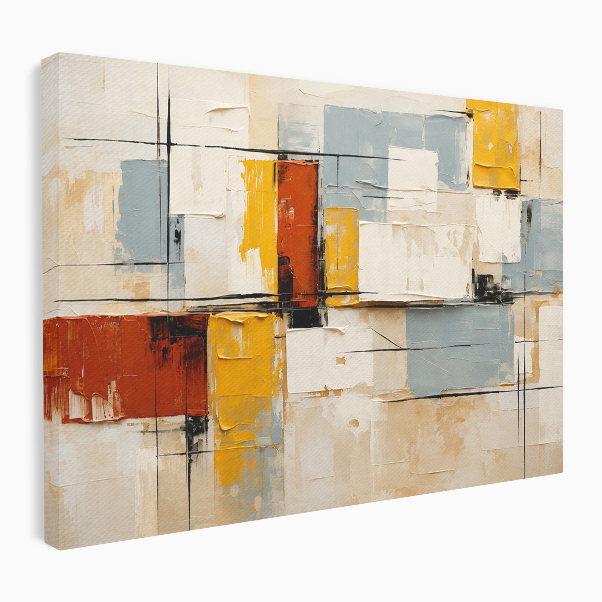Tablou Canvas Premium LuxCanva® C1347, Abstract Geometric, Abstract, Geometric, Modern, Living, Birou, Culori Vibrante