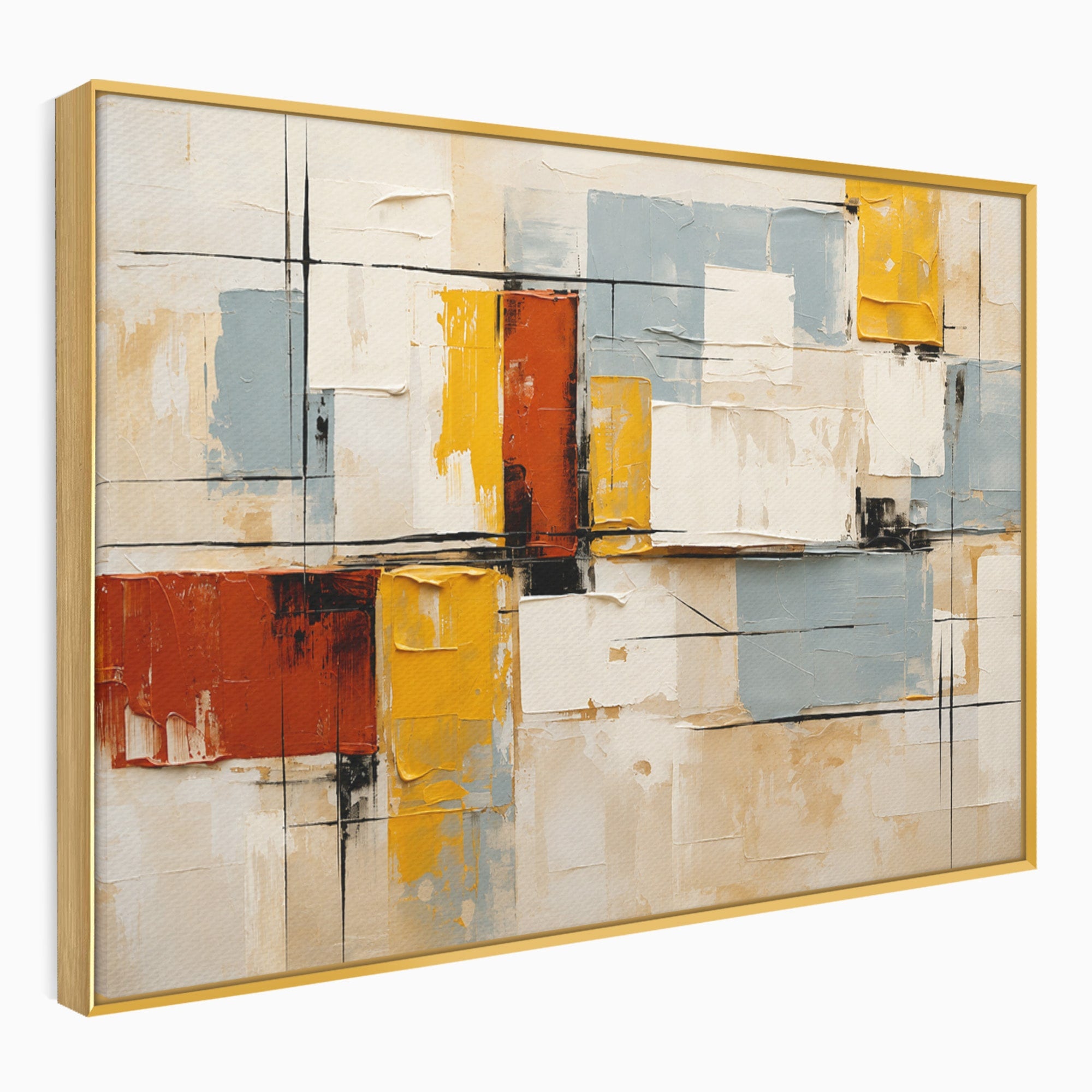 Tablou Canvas Premium LuxCanva® C1347, Abstract Geometric, Abstract, Geometric, Modern, Living, Birou, Culori Vibrante