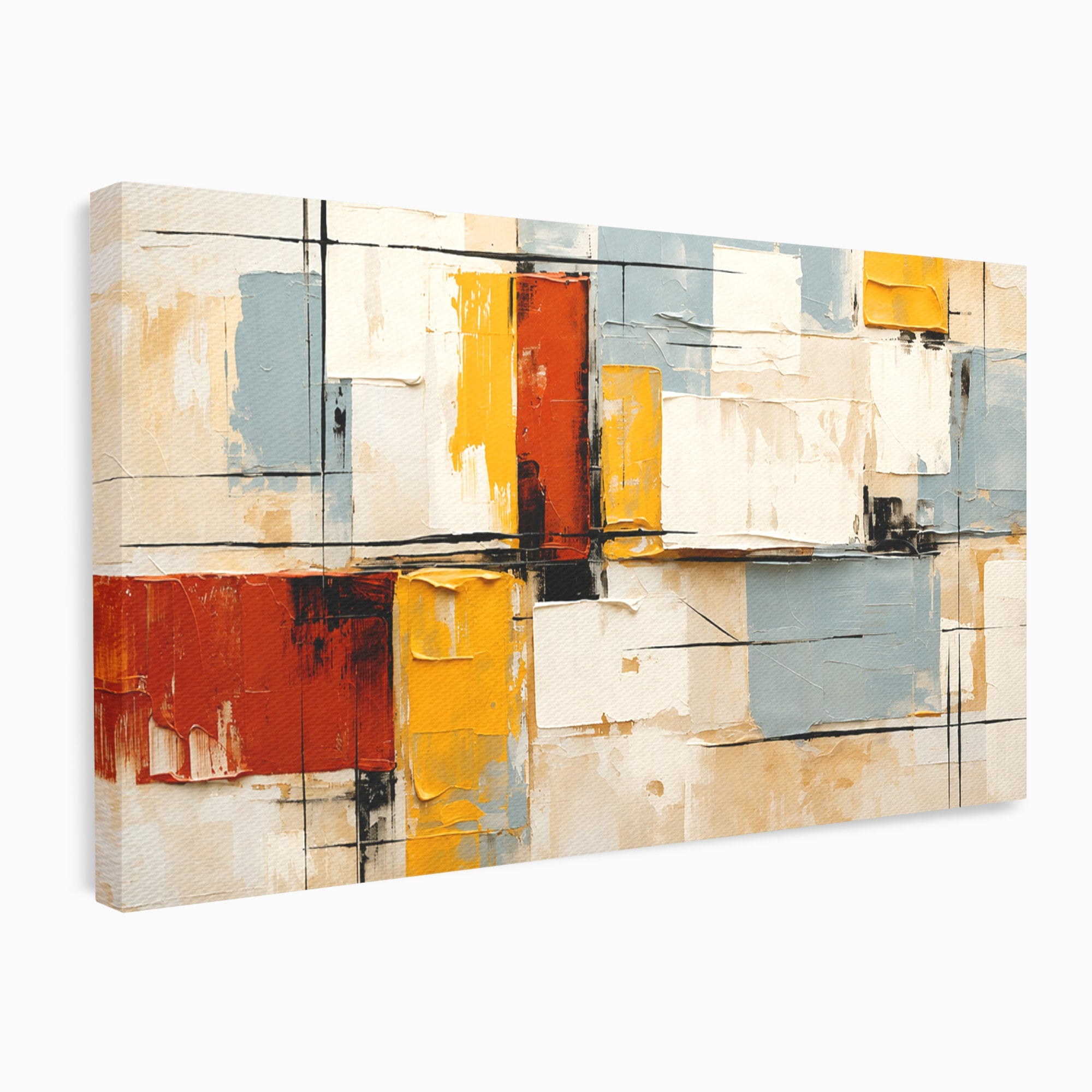 Tablou Canvas Premium LuxCanva® C1347, Abstract Geometric, Abstract, Geometric, Modern, Living, Birou, Culori Vibrante
