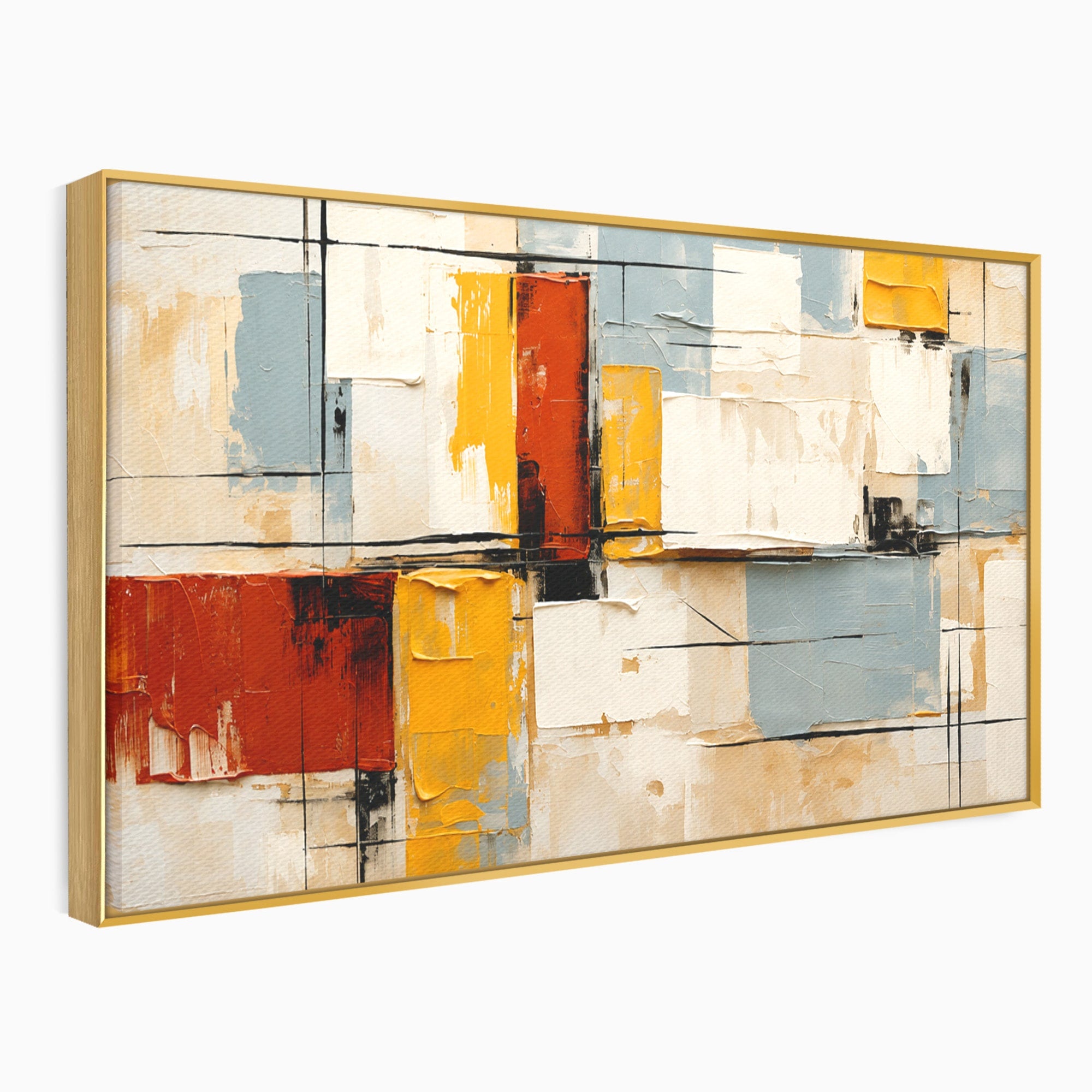 Tablou Canvas Premium LuxCanva® C1347, Abstract Geometric, Abstract, Geometric, Modern, Living, Birou, Culori Vibrante