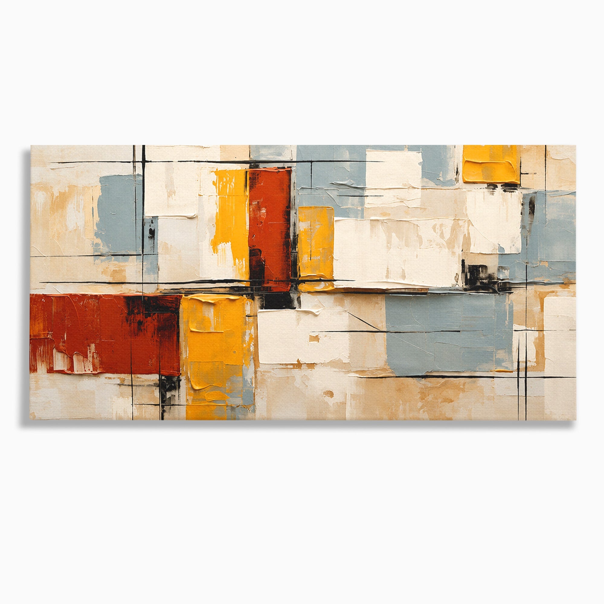Tablou Canvas Premium LuxCanva® C1347, Abstract Geometric, Abstract, Geometric, Modern, Living, Birou, Culori Vibrante
