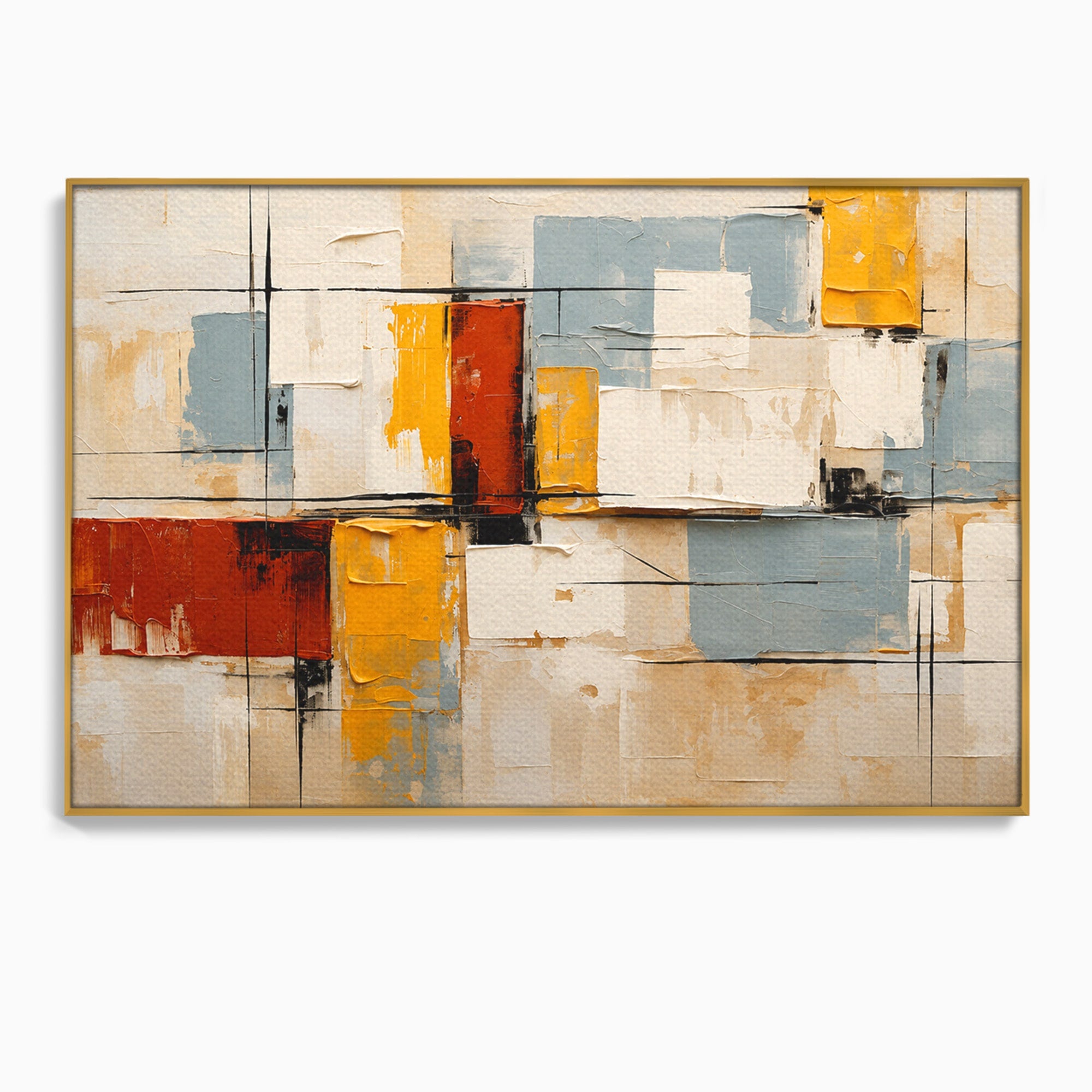 Tablou Canvas Premium LuxCanva® C1347, Abstract Geometric, Abstract, Geometric, Modern, Living, Birou, Culori Vibrante