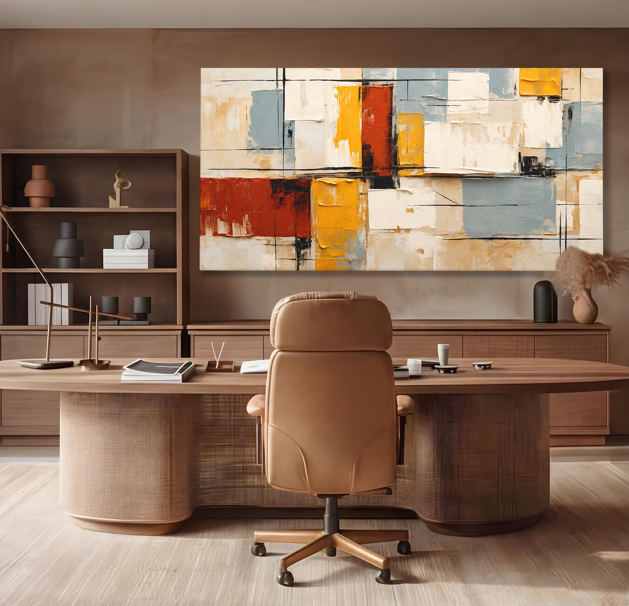 Tablou Canvas Premium LuxCanva® C1347, Abstract Geometric, Abstract, Geometric, Modern, Living, Birou, Culori Vibrante