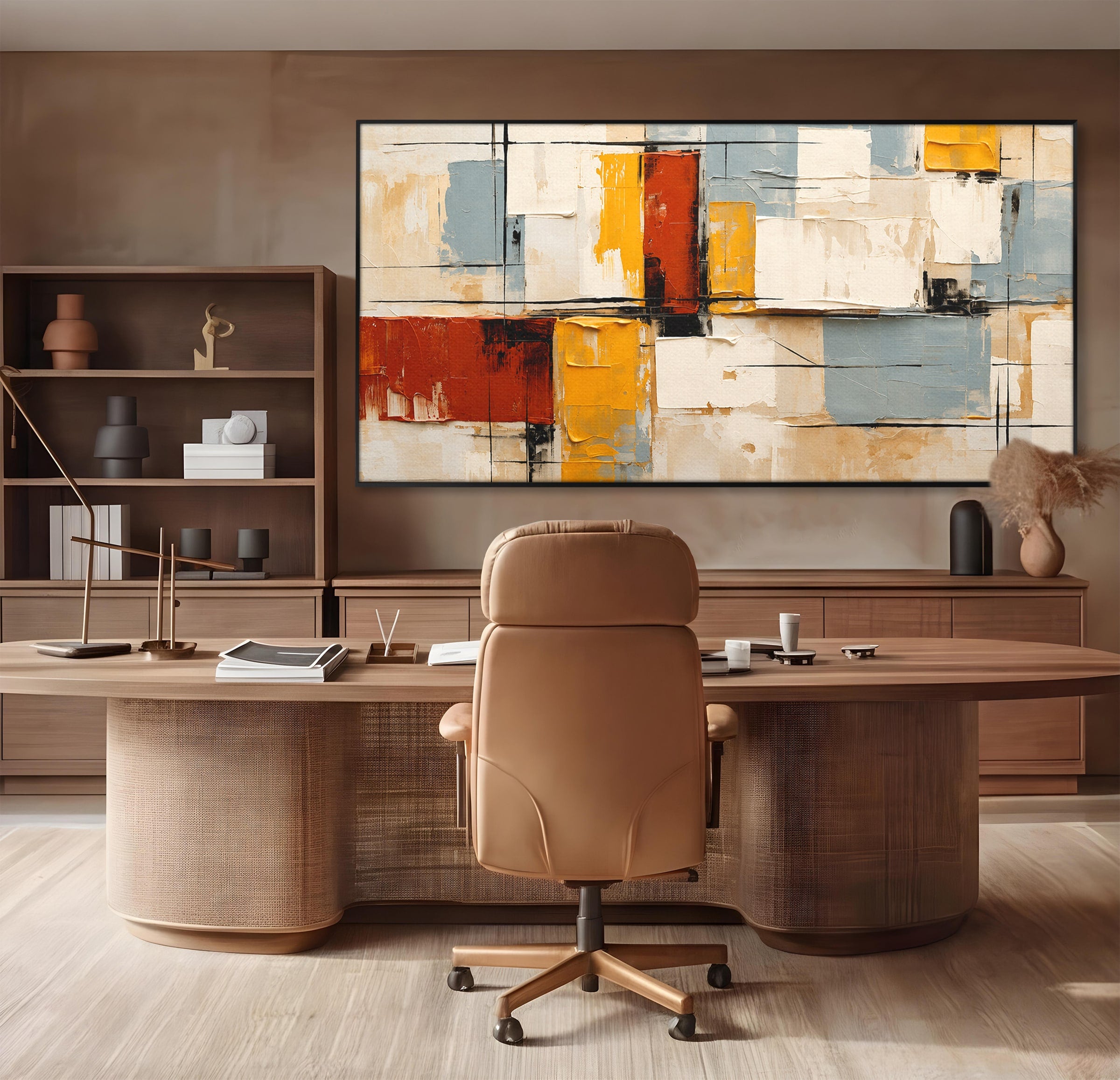 Tablou Canvas Premium LuxCanva® C1347, Abstract Geometric, Abstract, Geometric, Modern, Living, Birou, Culori Vibrante