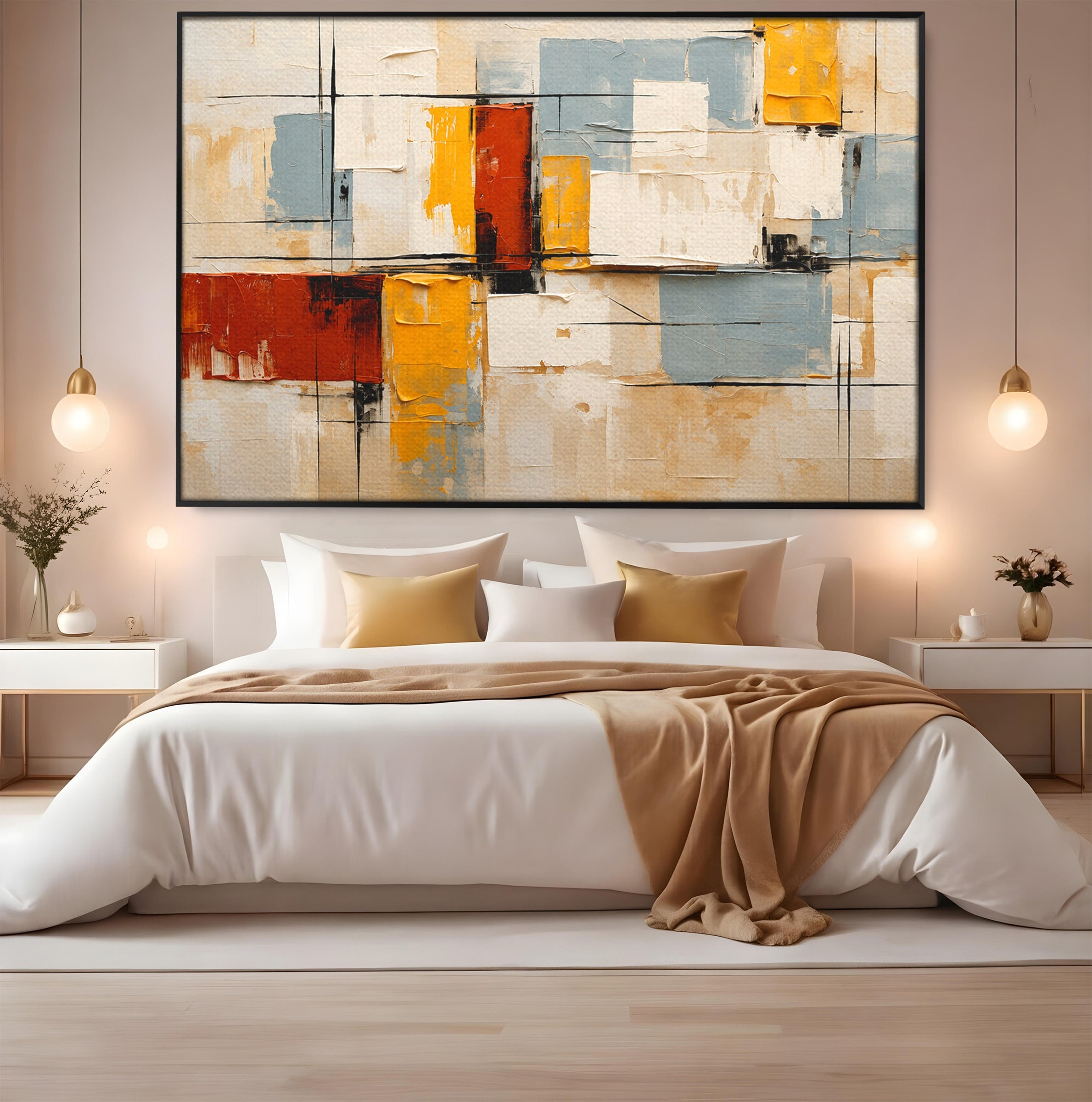 Tablou Canvas Premium LuxCanva® C1347, Abstract Geometric, Abstract, Geometric, Modern, Living, Birou, Culori Vibrante