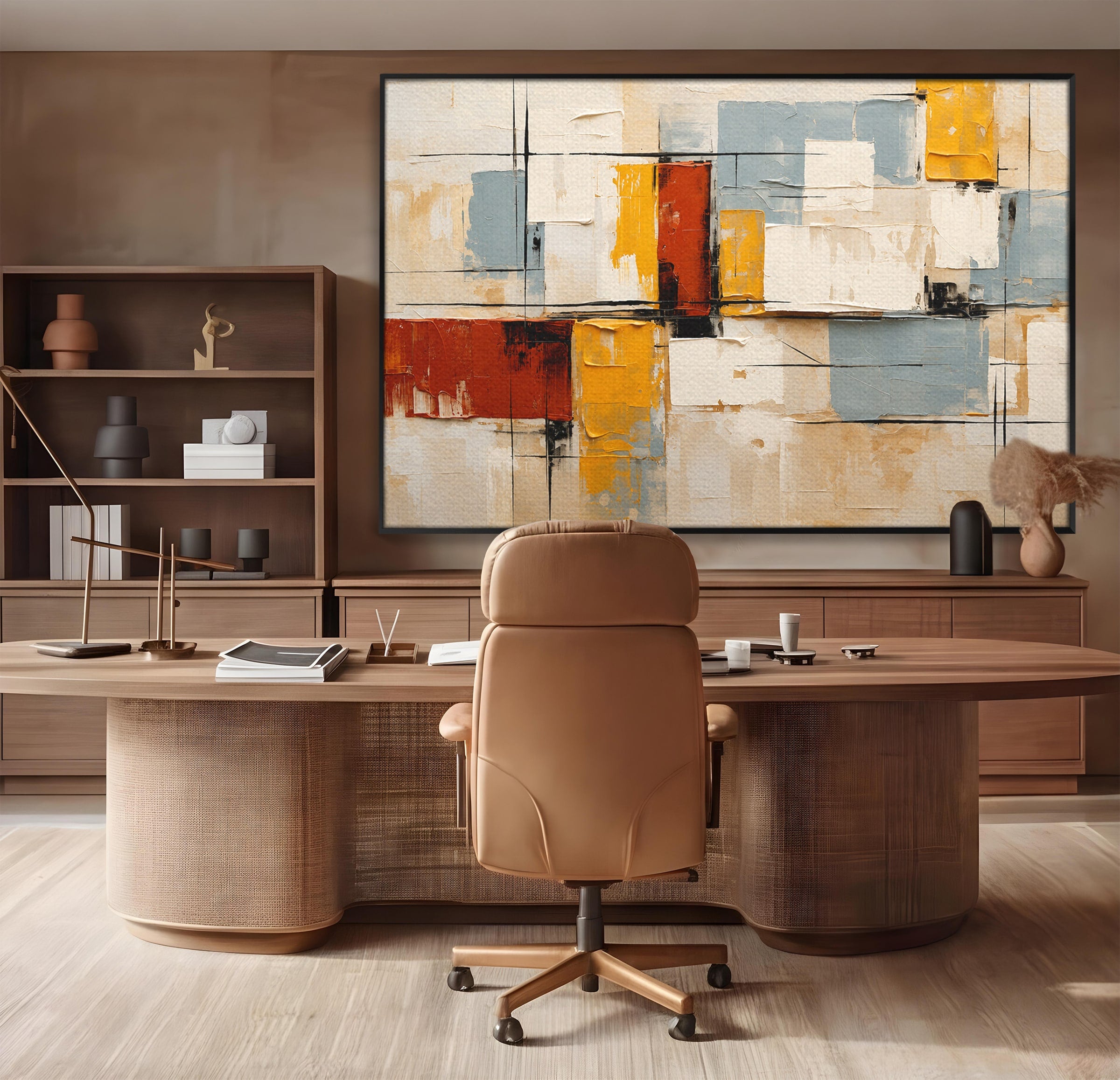 Tablou Canvas Premium LuxCanva® C1347, Abstract Geometric, Abstract, Geometric, Modern, Living, Birou, Culori Vibrante
