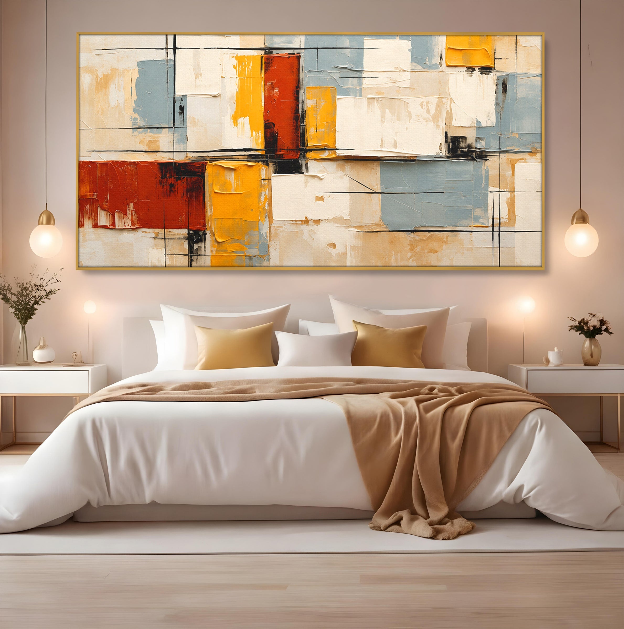 Tablou Canvas Premium LuxCanva® C1347, Abstract Geometric, Abstract, Geometric, Modern, Living, Birou, Culori Vibrante