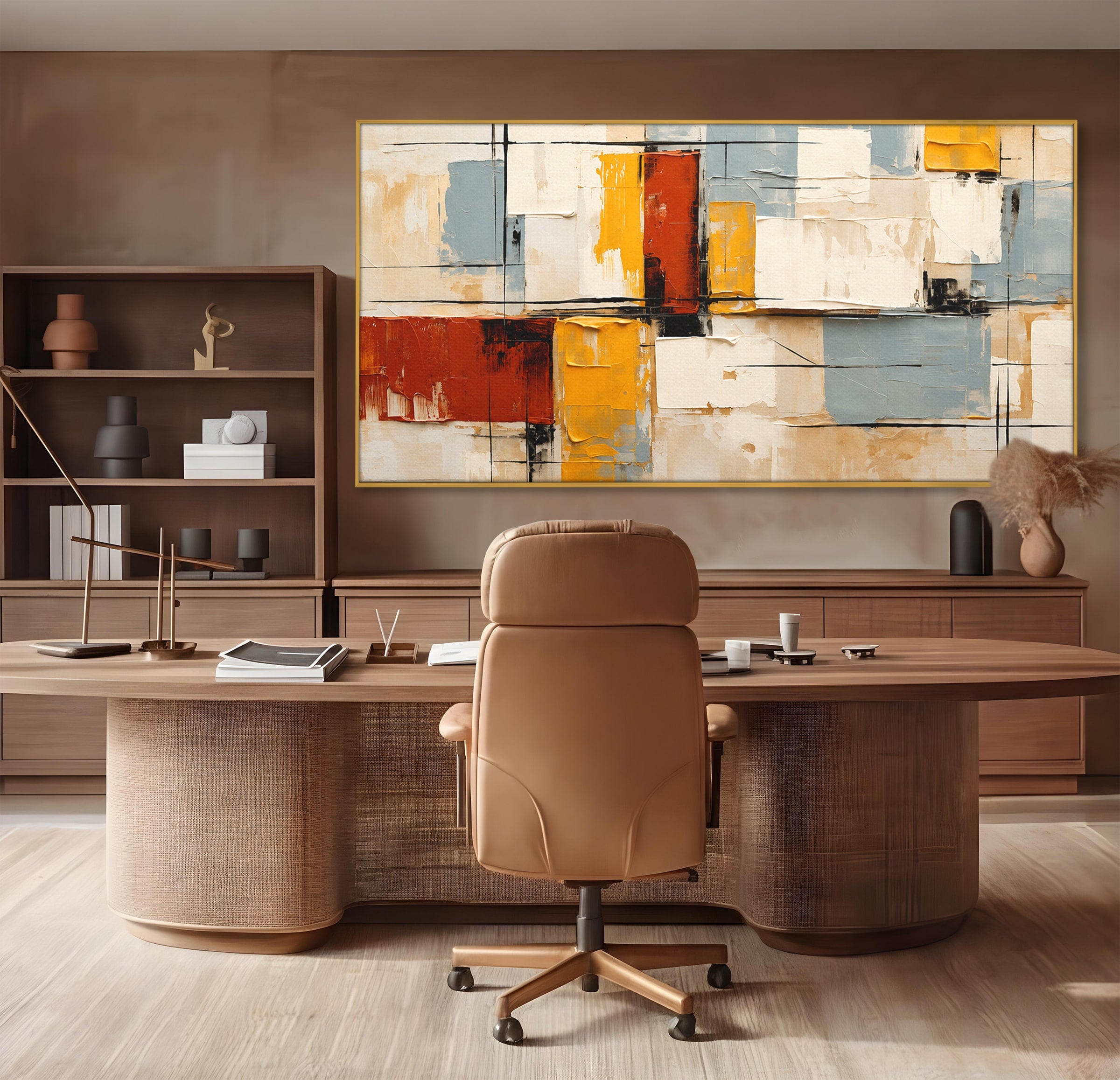 Tablou Canvas Premium LuxCanva® C1347, Abstract Geometric, Abstract, Geometric, Modern, Living, Birou, Culori Vibrante