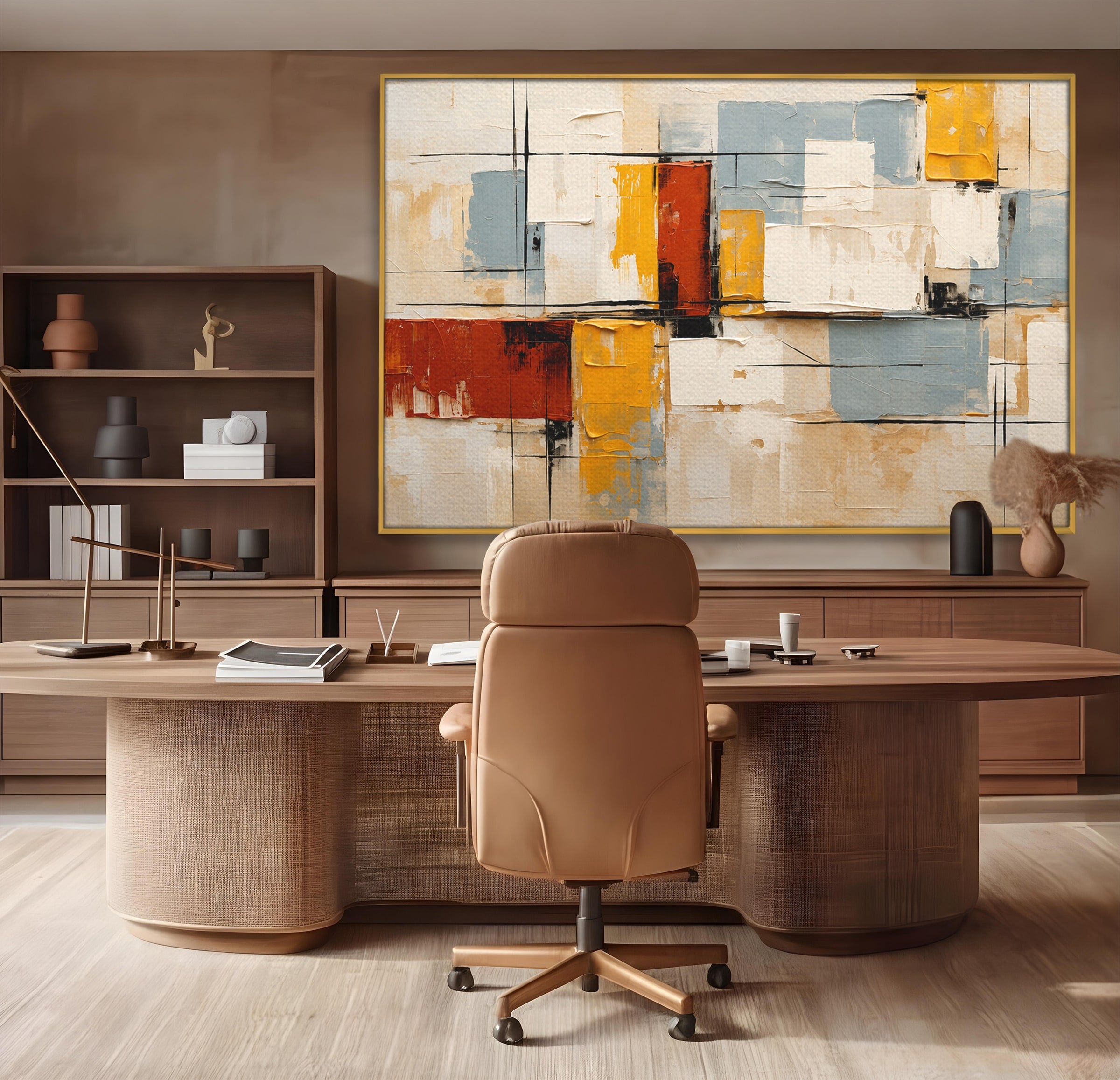 Tablou Canvas Premium LuxCanva® C1347, Abstract Geometric, Abstract, Geometric, Modern, Living, Birou, Culori Vibrante