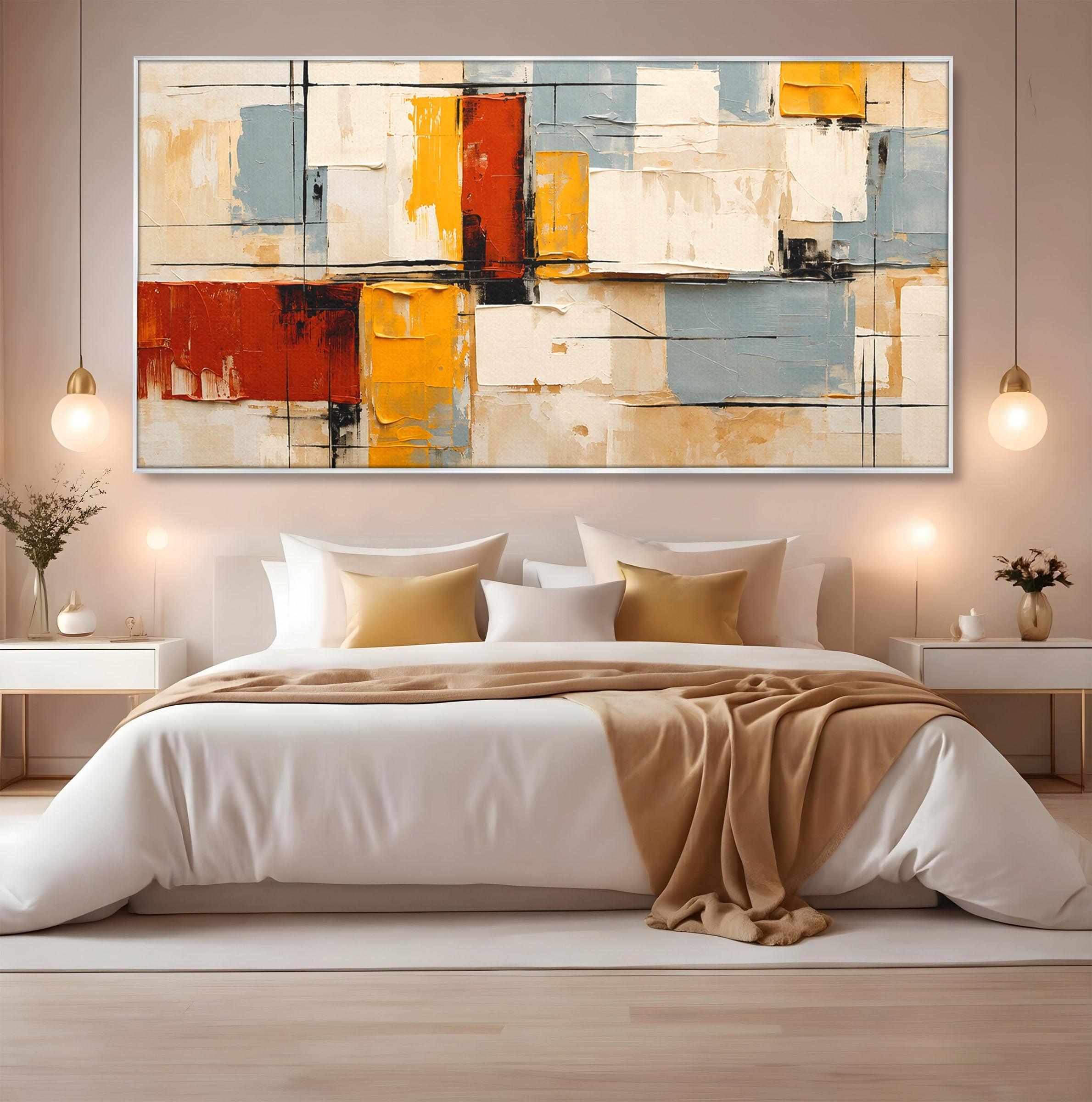 Tablou Canvas Premium LuxCanva® C1347, Abstract Geometric, Abstract, Geometric, Modern, Living, Birou, Culori Vibrante