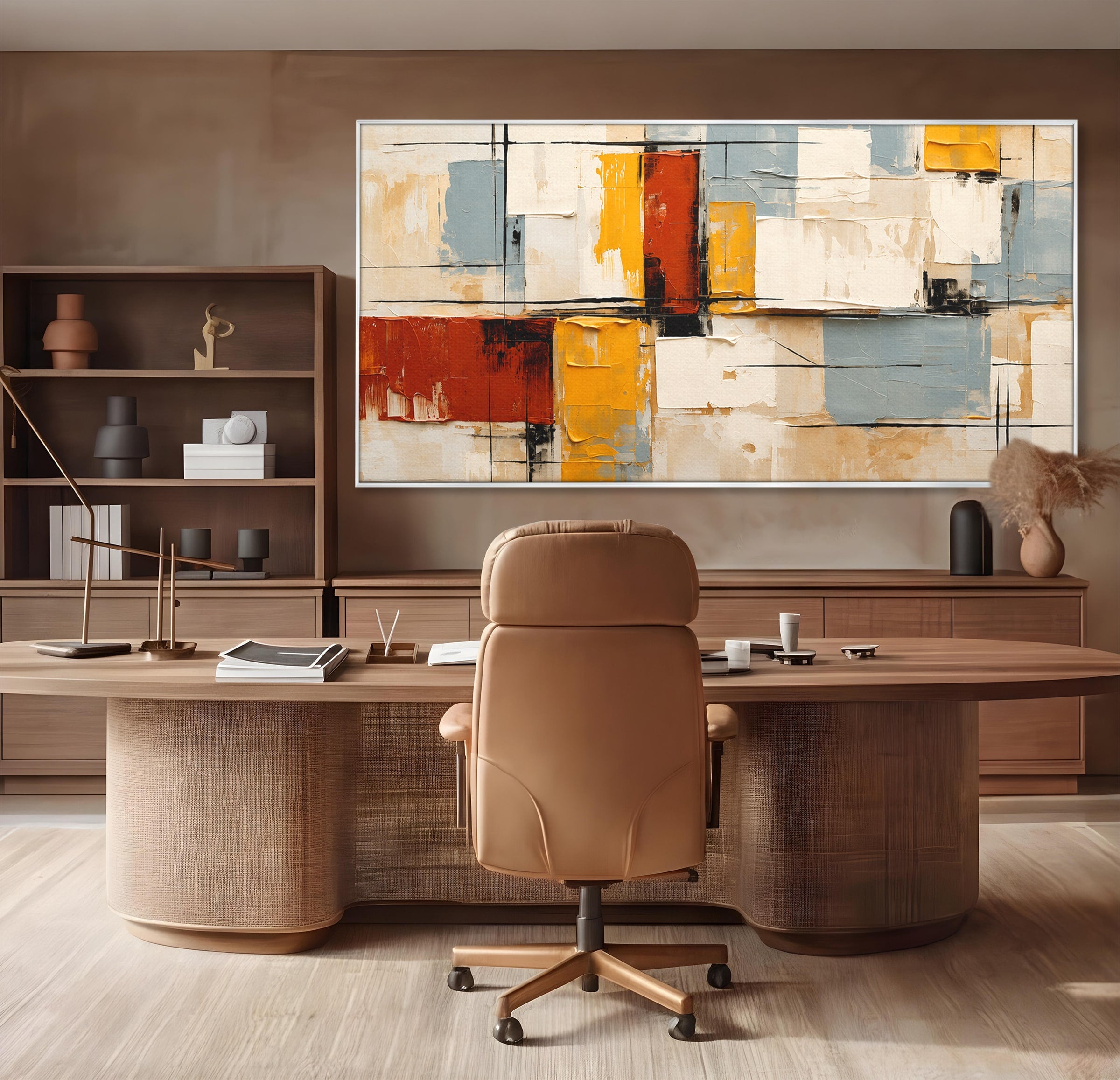 Tablou Canvas Premium LuxCanva® C1347, Abstract Geometric, Abstract, Geometric, Modern, Living, Birou, Culori Vibrante