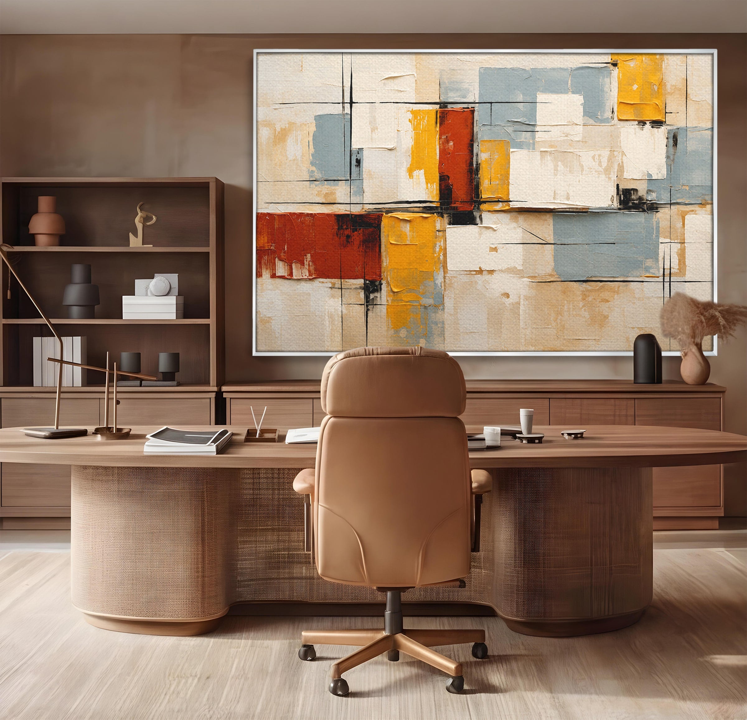 Tablou Canvas Premium LuxCanva® C1347, Abstract Geometric, Abstract, Geometric, Modern, Living, Birou, Culori Vibrante