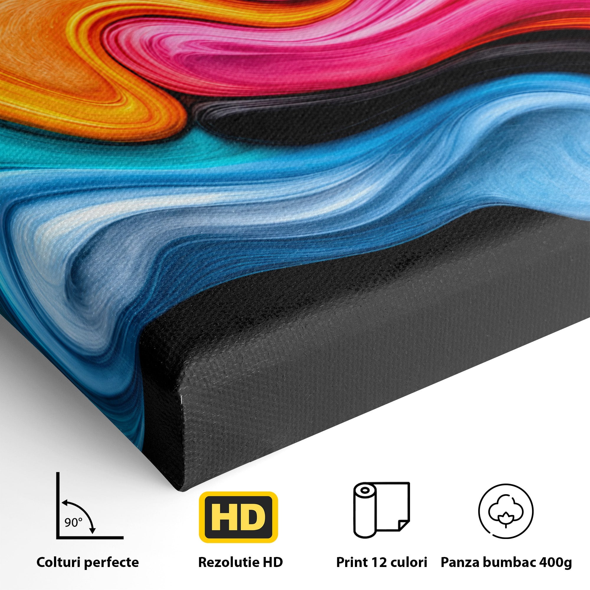 Tablou Canvas Premium LuxCanva® C1348, Vortexul Culorilor, Abstract, Culori, Vibrante, Arta, Living, Culori Vibrante
