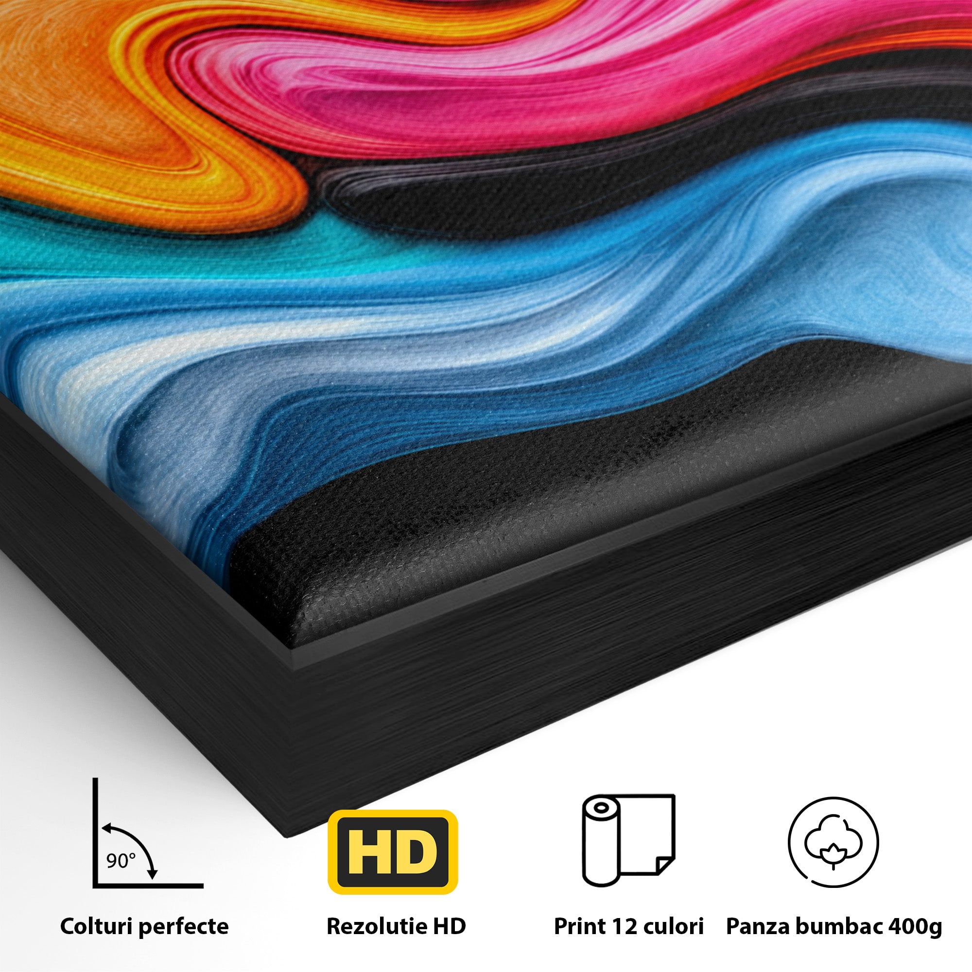 Tablou Canvas Premium LuxCanva® C1348, Vortexul Culorilor, Abstract, Culori, Vibrante, Arta, Living, Culori Vibrante