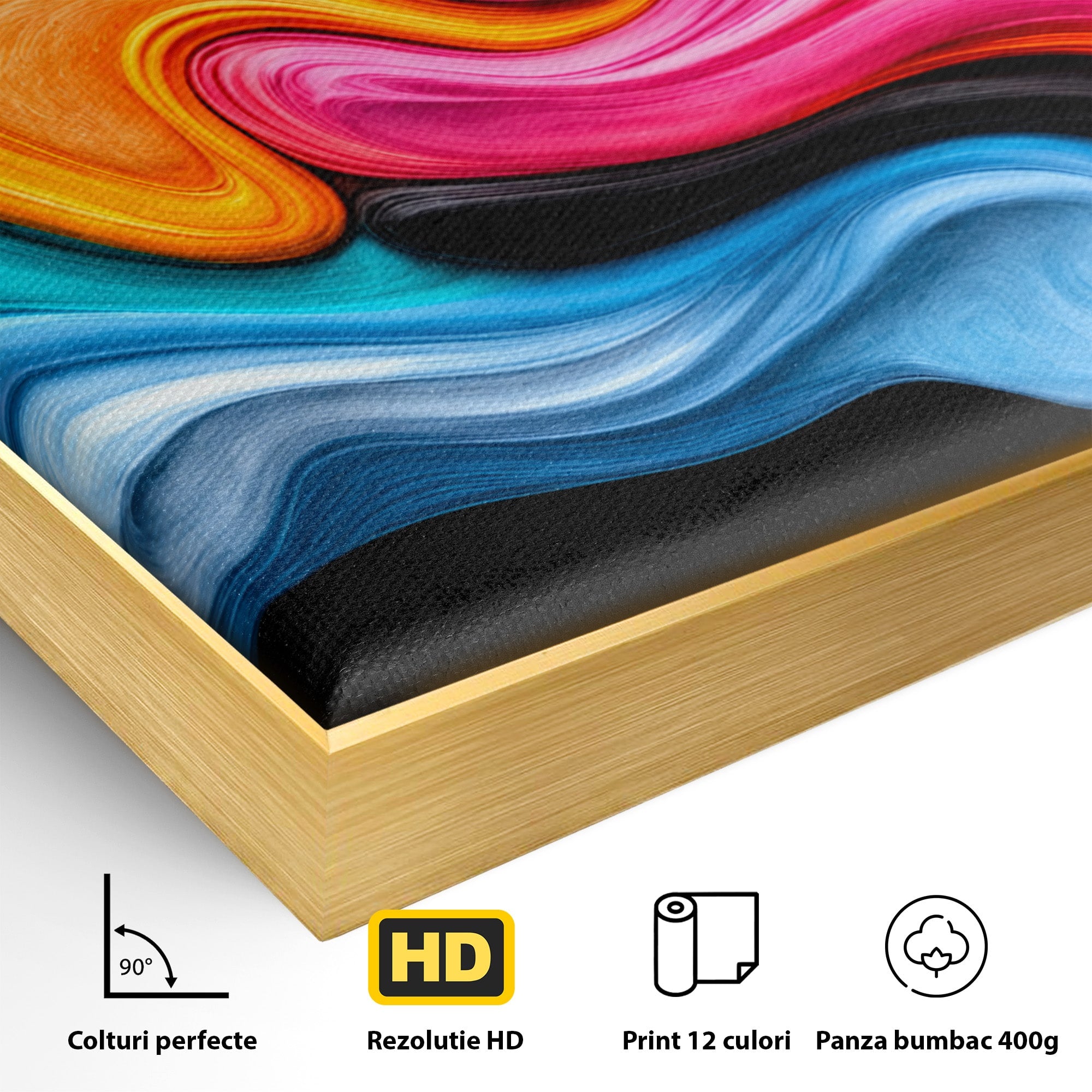 Tablou Canvas Premium LuxCanva® C1348, Vortexul Culorilor, Abstract, Culori, Vibrante, Arta, Living, Culori Vibrante