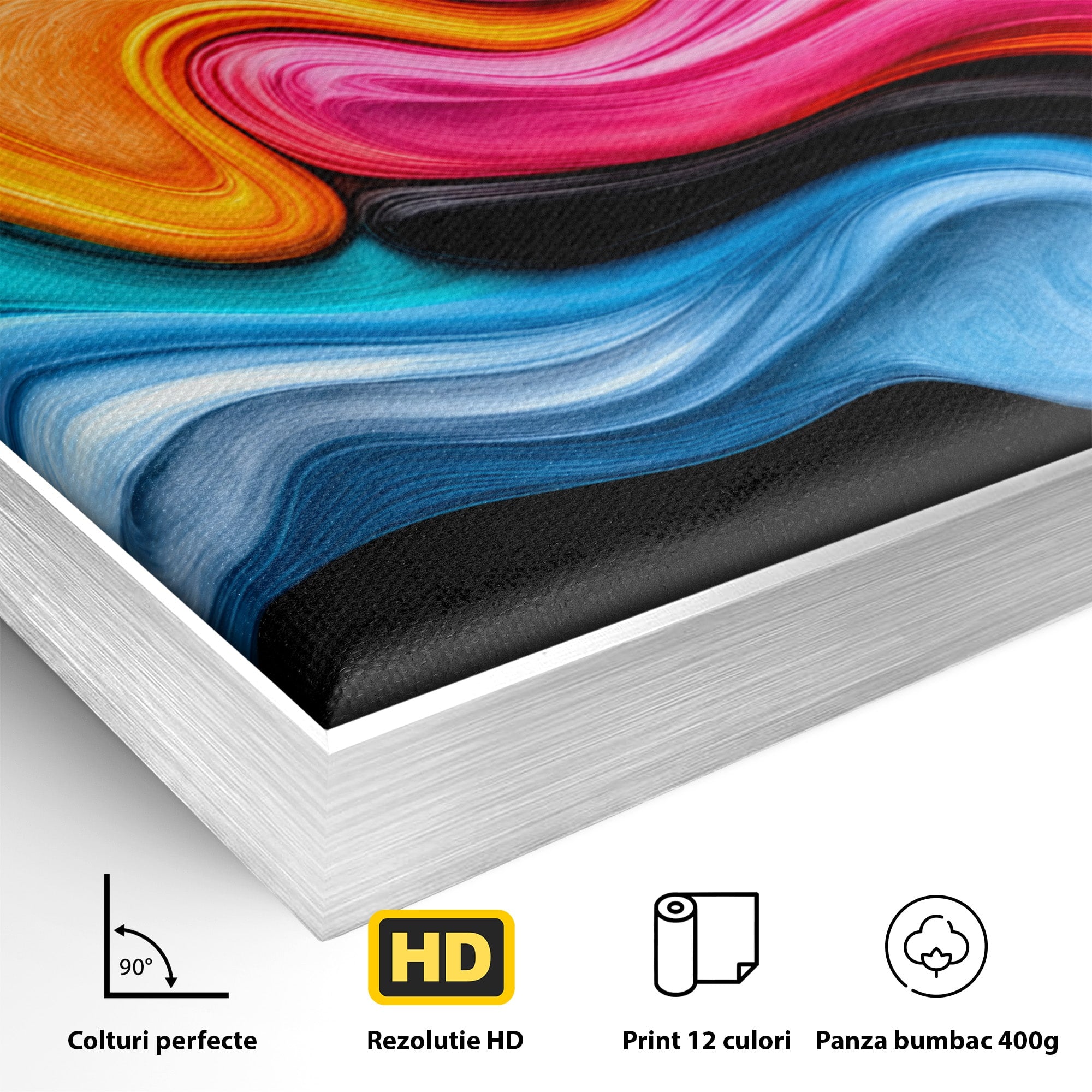Tablou Canvas Premium LuxCanva® C1348, Vortexul Culorilor, Abstract, Culori, Vibrante, Arta, Living, Culori Vibrante