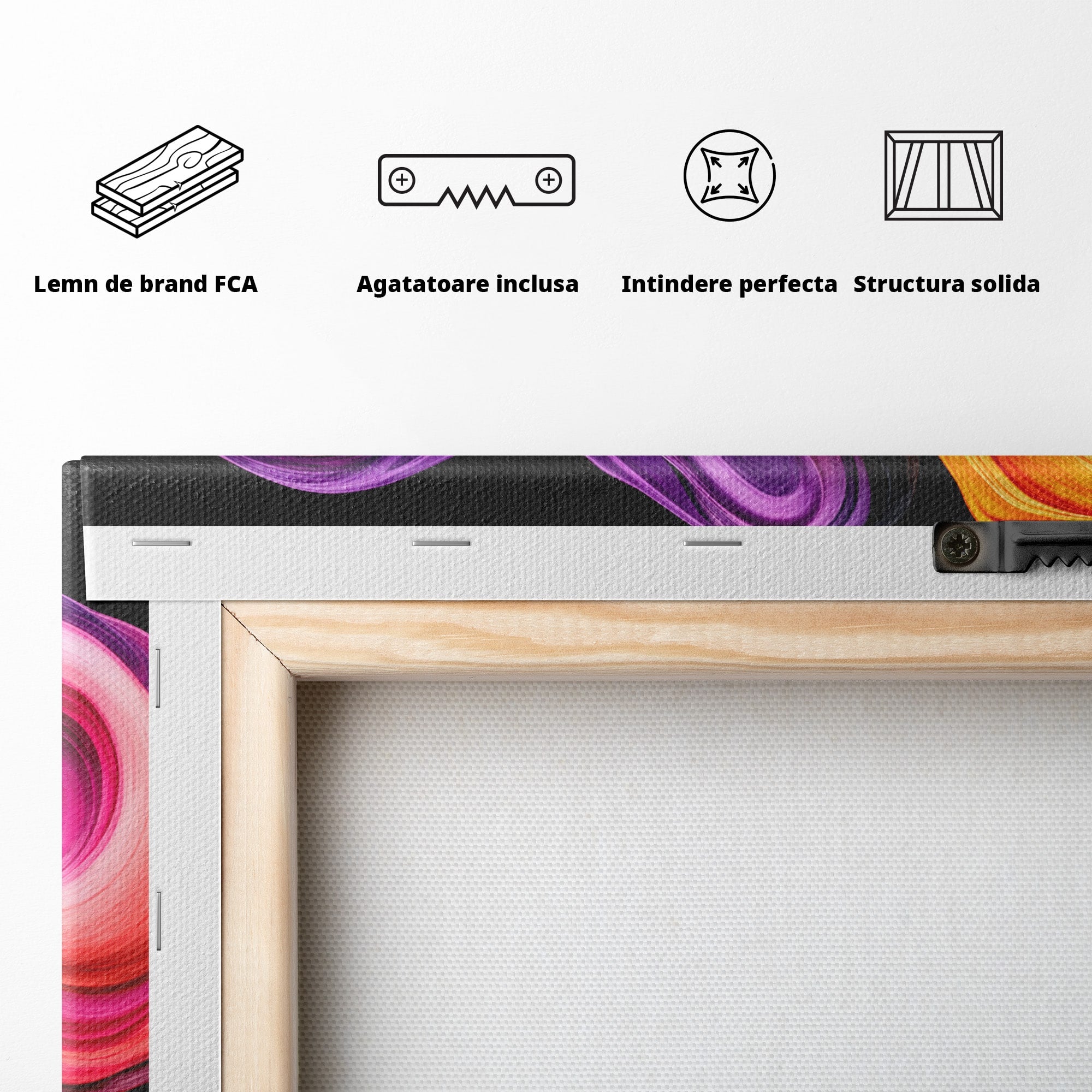 Tablou Canvas Premium LuxCanva® C1348, Vortexul Culorilor, Abstract, Culori, Vibrante, Arta, Living, Culori Vibrante