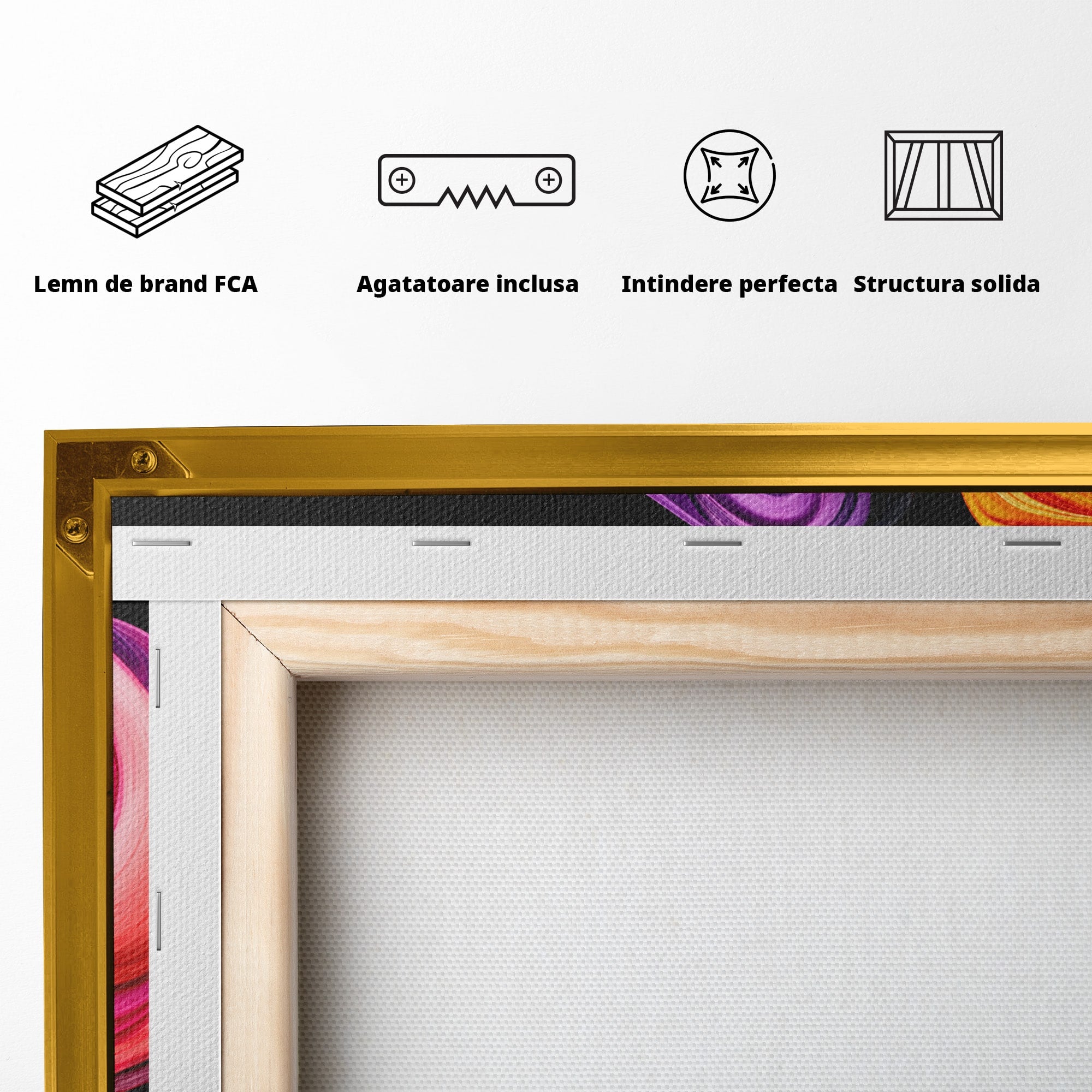 Tablou Canvas Premium LuxCanva® C1348, Vortexul Culorilor, Abstract, Culori, Vibrante, Arta, Living, Culori Vibrante