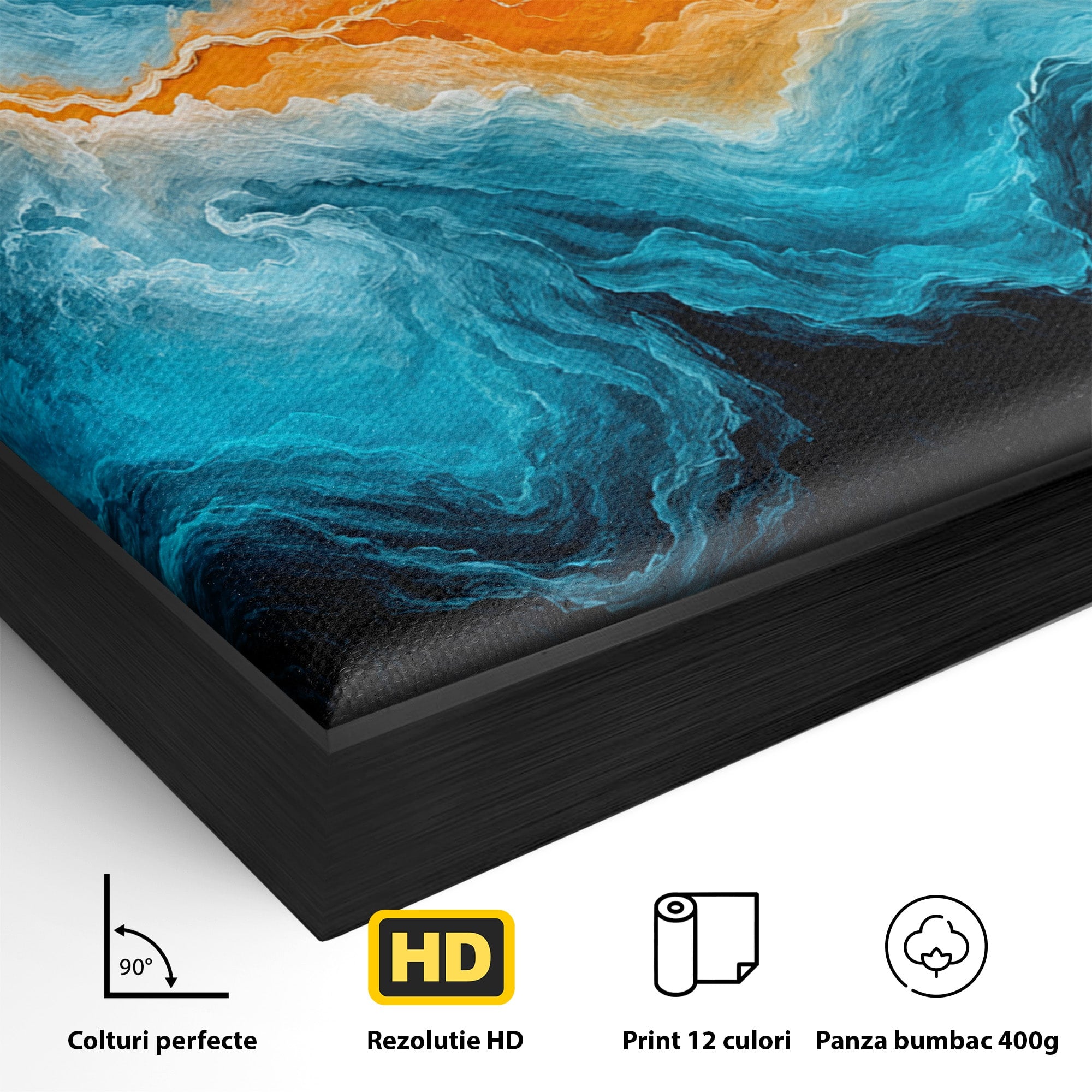Tablou Canvas Premium LuxCanva® C1350, Furtuna Elementelor, Furtuna, Peisaj, Abstract, Living, Dramatic, Culori Vibrante