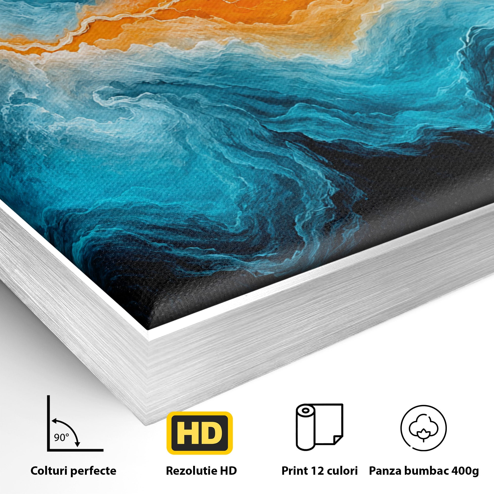 Tablou Canvas Premium LuxCanva® C1350, Furtuna Elementelor, Furtuna, Peisaj, Abstract, Living, Dramatic, Culori Vibrante