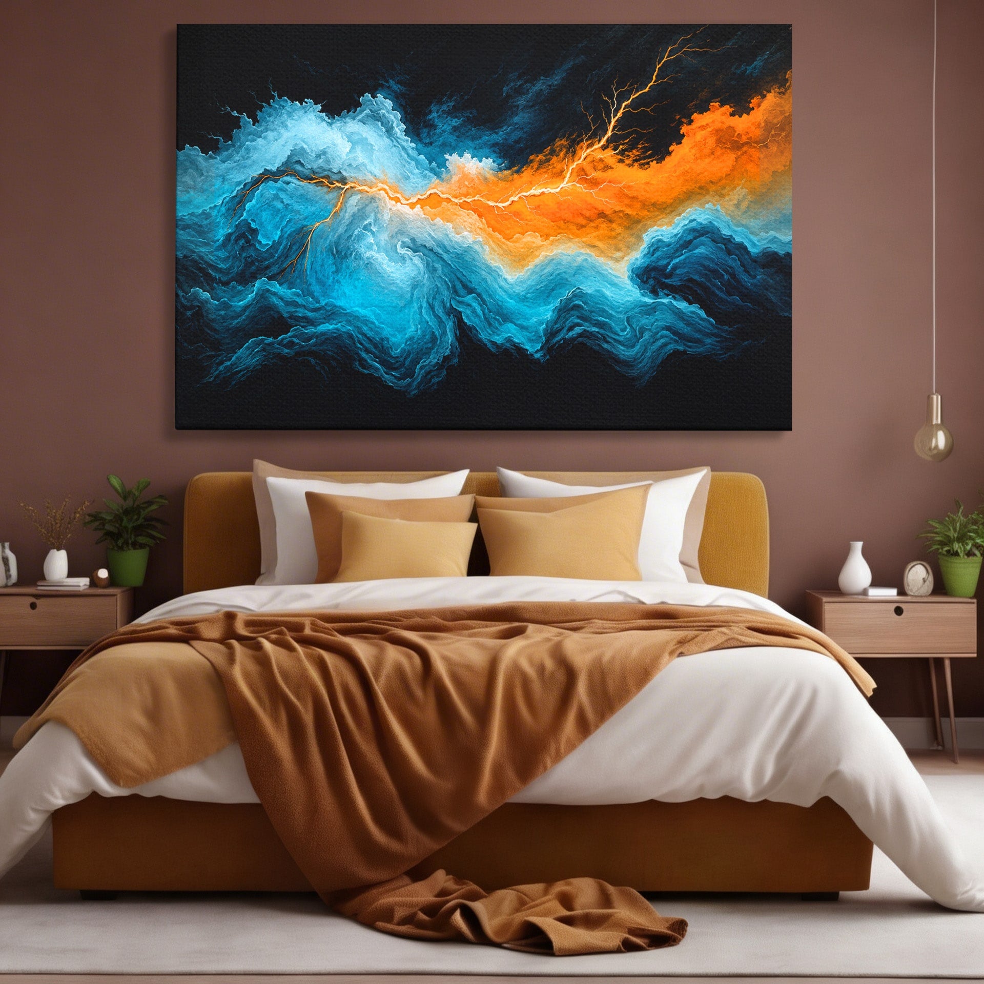 Tablou Canvas Premium LuxCanva® C1350, Furtuna Elementelor, Furtuna, Peisaj, Abstract, Living, Dramatic, Culori Vibrante