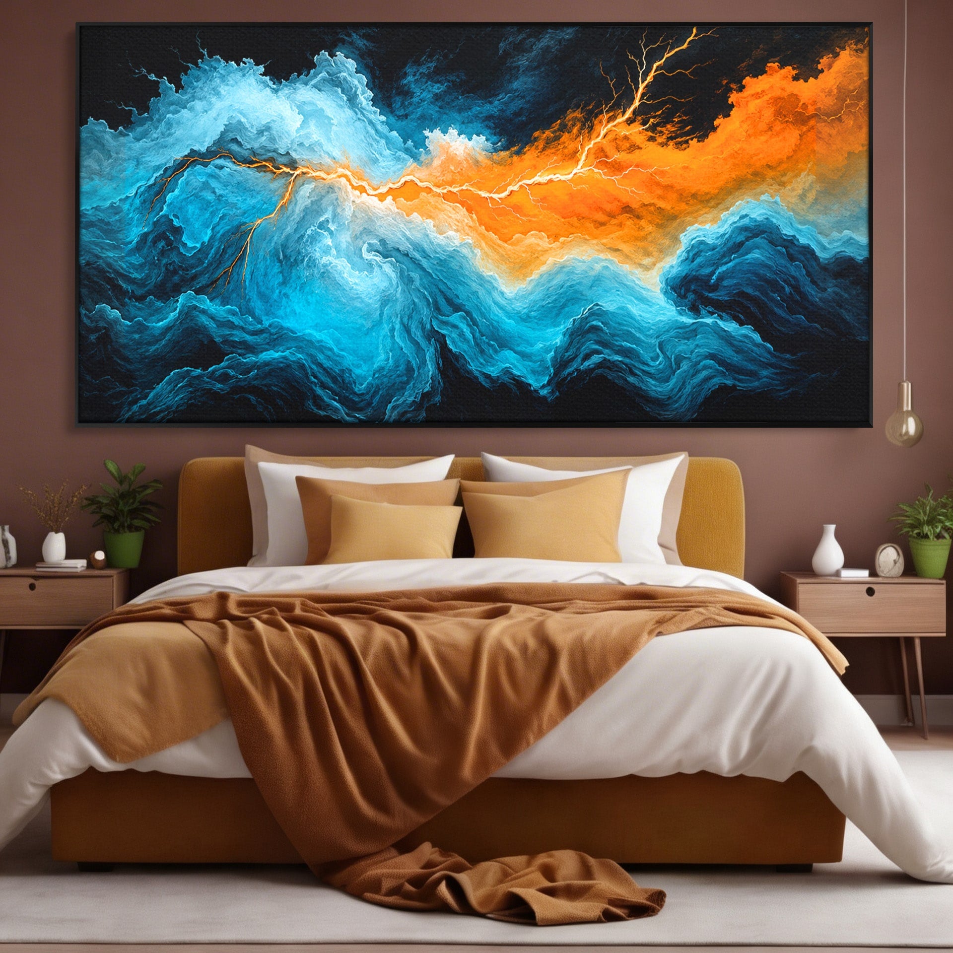 Tablou Canvas Premium LuxCanva® C1350, Furtuna Elementelor, Furtuna, Peisaj, Abstract, Living, Dramatic, Culori Vibrante