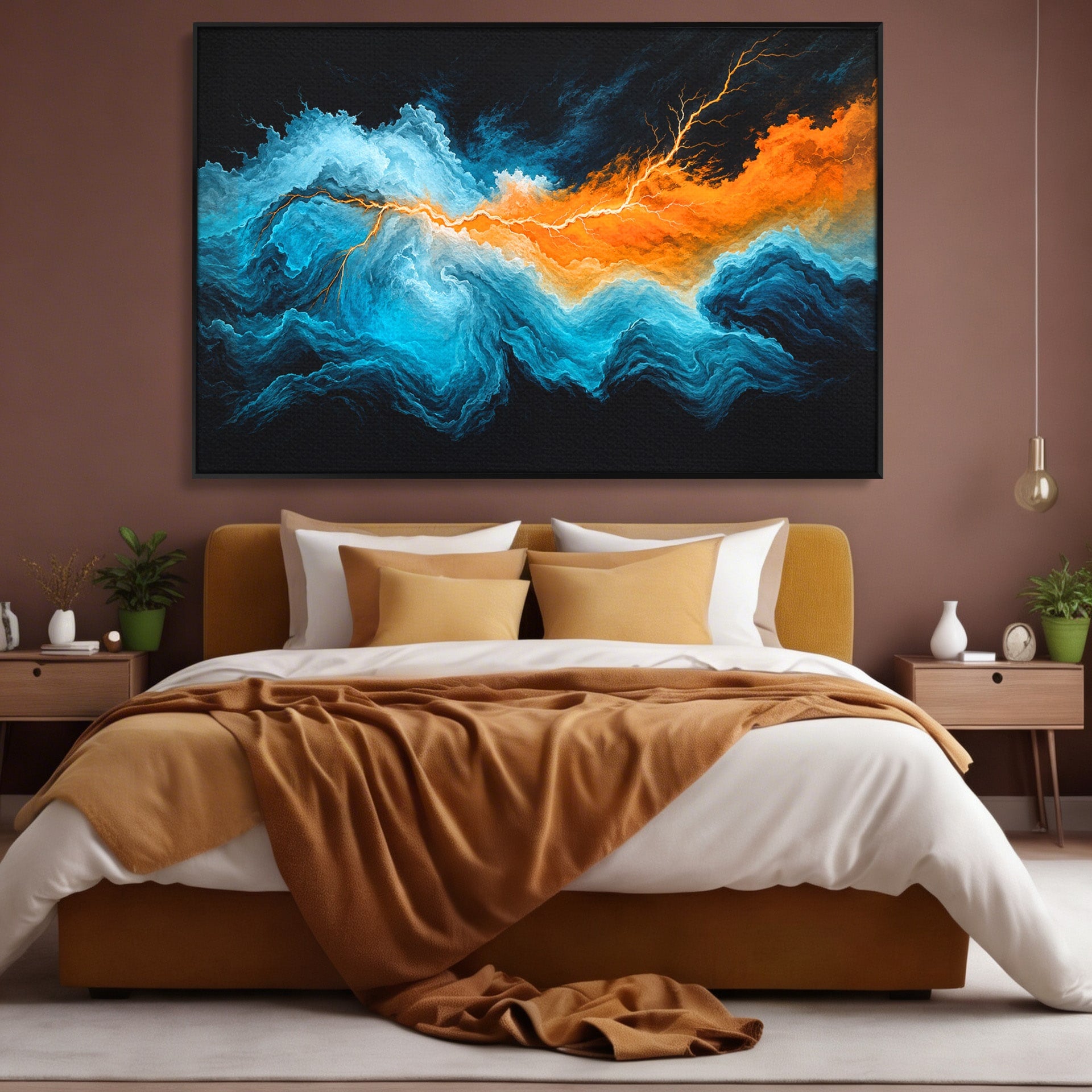 Tablou Canvas Premium LuxCanva® C1350, Furtuna Elementelor, Furtuna, Peisaj, Abstract, Living, Dramatic, Culori Vibrante