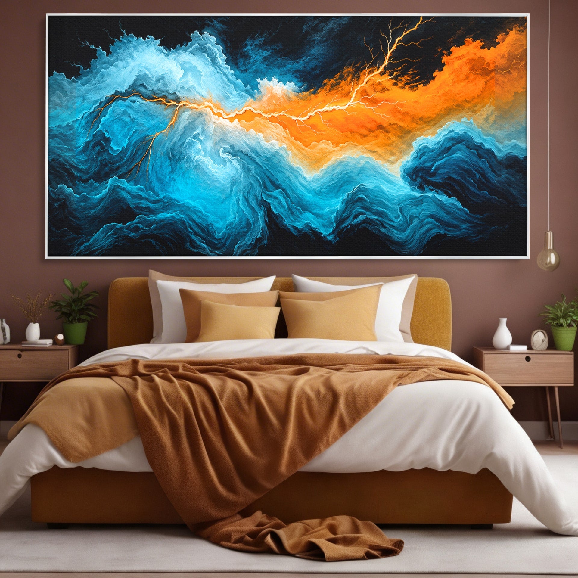 Tablou Canvas Premium LuxCanva® C1350, Furtuna Elementelor, Furtuna, Peisaj, Abstract, Living, Dramatic, Culori Vibrante