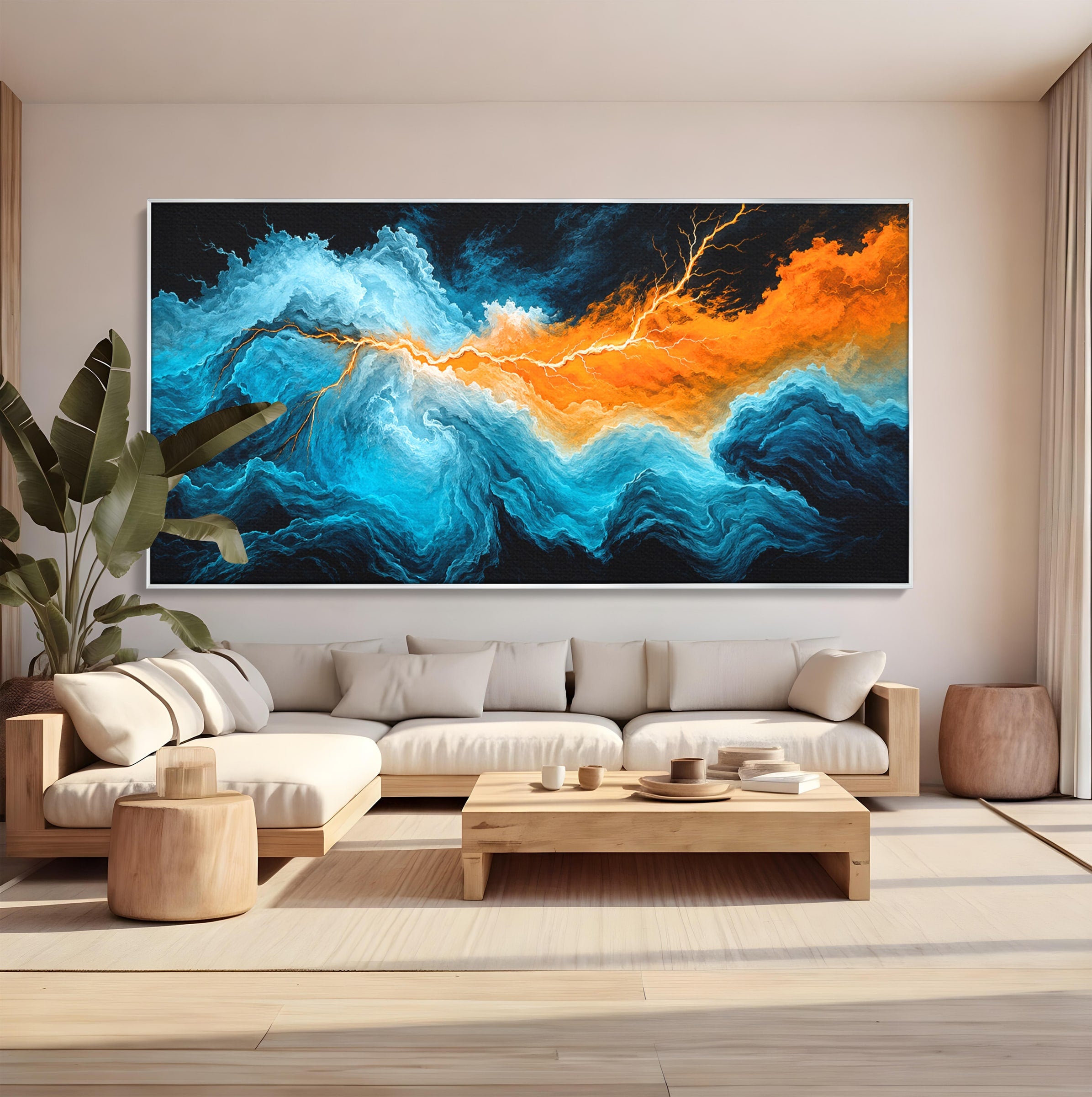 Tablou Canvas Premium LuxCanva® C1350, Furtuna Elementelor, Furtuna, Peisaj, Abstract, Living, Dramatic, Culori Vibrante