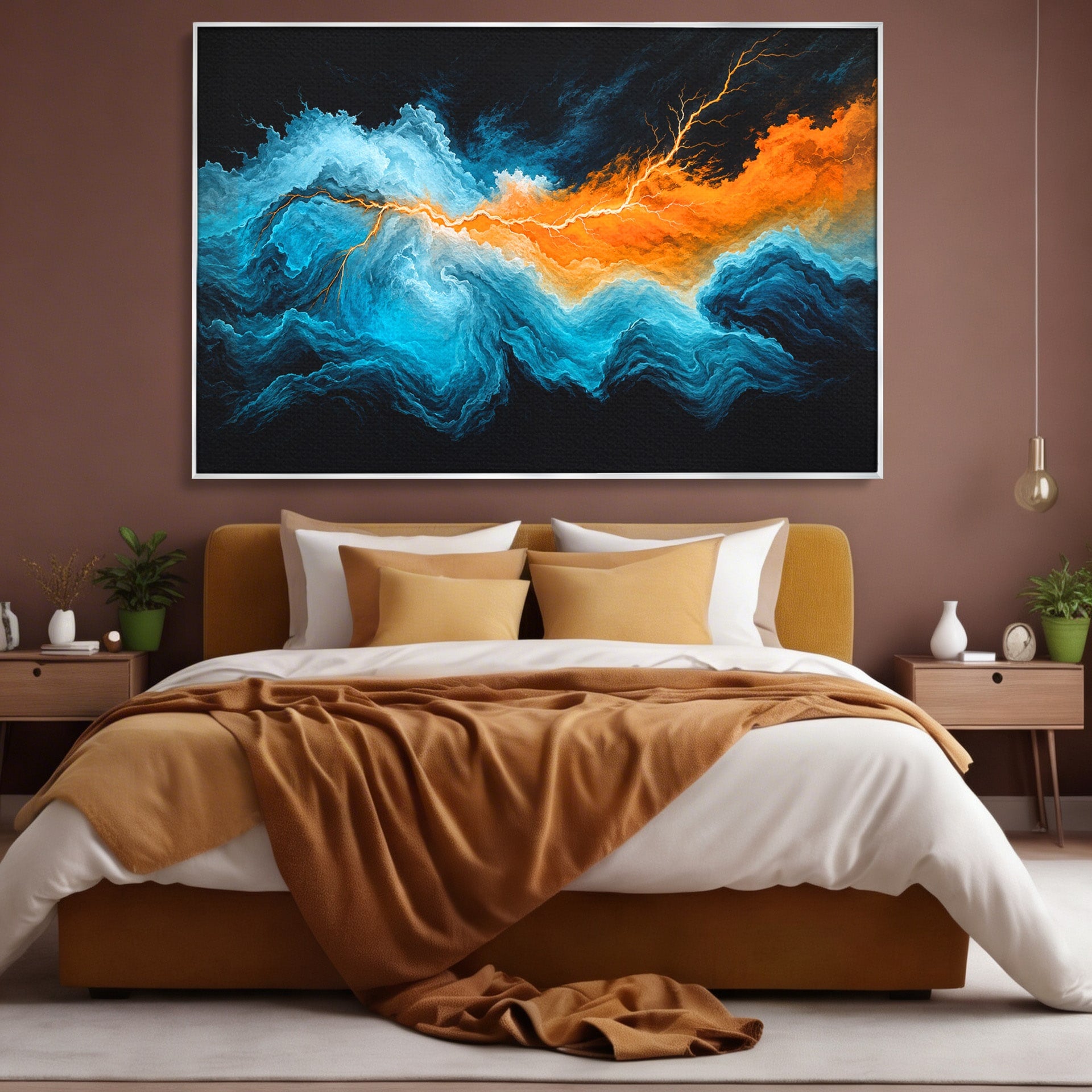 Tablou Canvas Premium LuxCanva® C1350, Furtuna Elementelor, Furtuna, Peisaj, Abstract, Living, Dramatic, Culori Vibrante