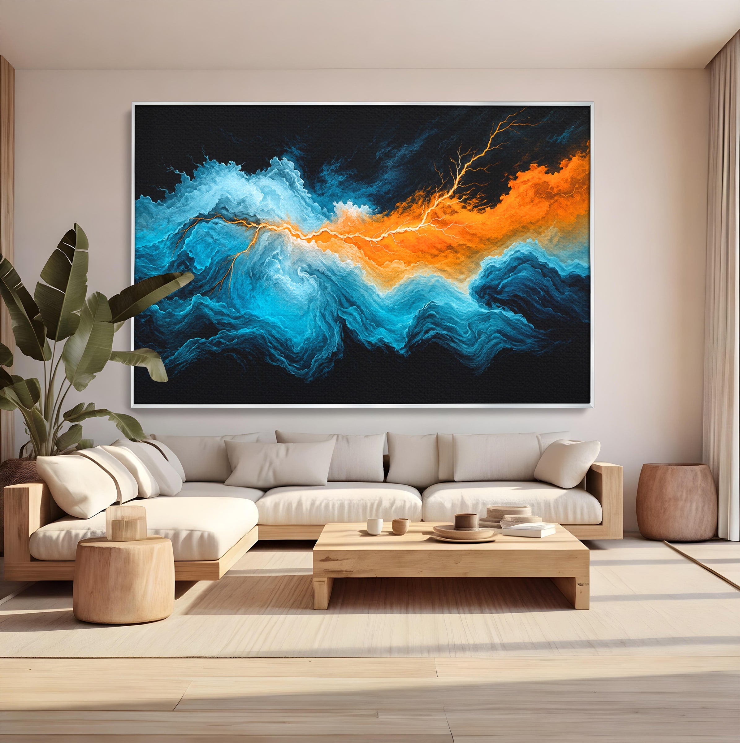 Tablou Canvas Premium LuxCanva® C1350, Furtuna Elementelor, Furtuna, Peisaj, Abstract, Living, Dramatic, Culori Vibrante