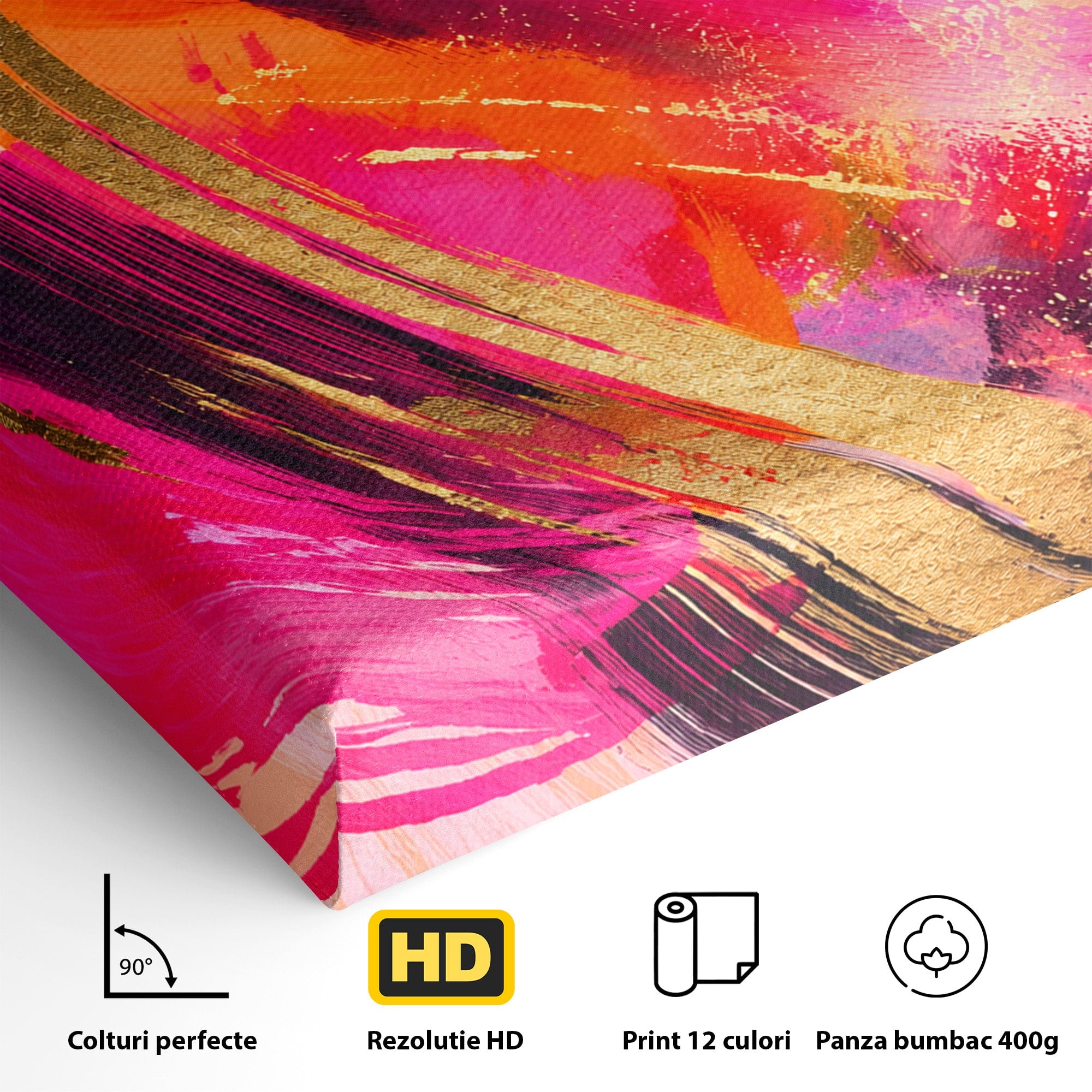 Tablou Canvas Premium LuxCanva® C1353, Energie Abstracta, Abstract, Modern, Dinamism, Arta Contemporana, Living, Culori Vibrante