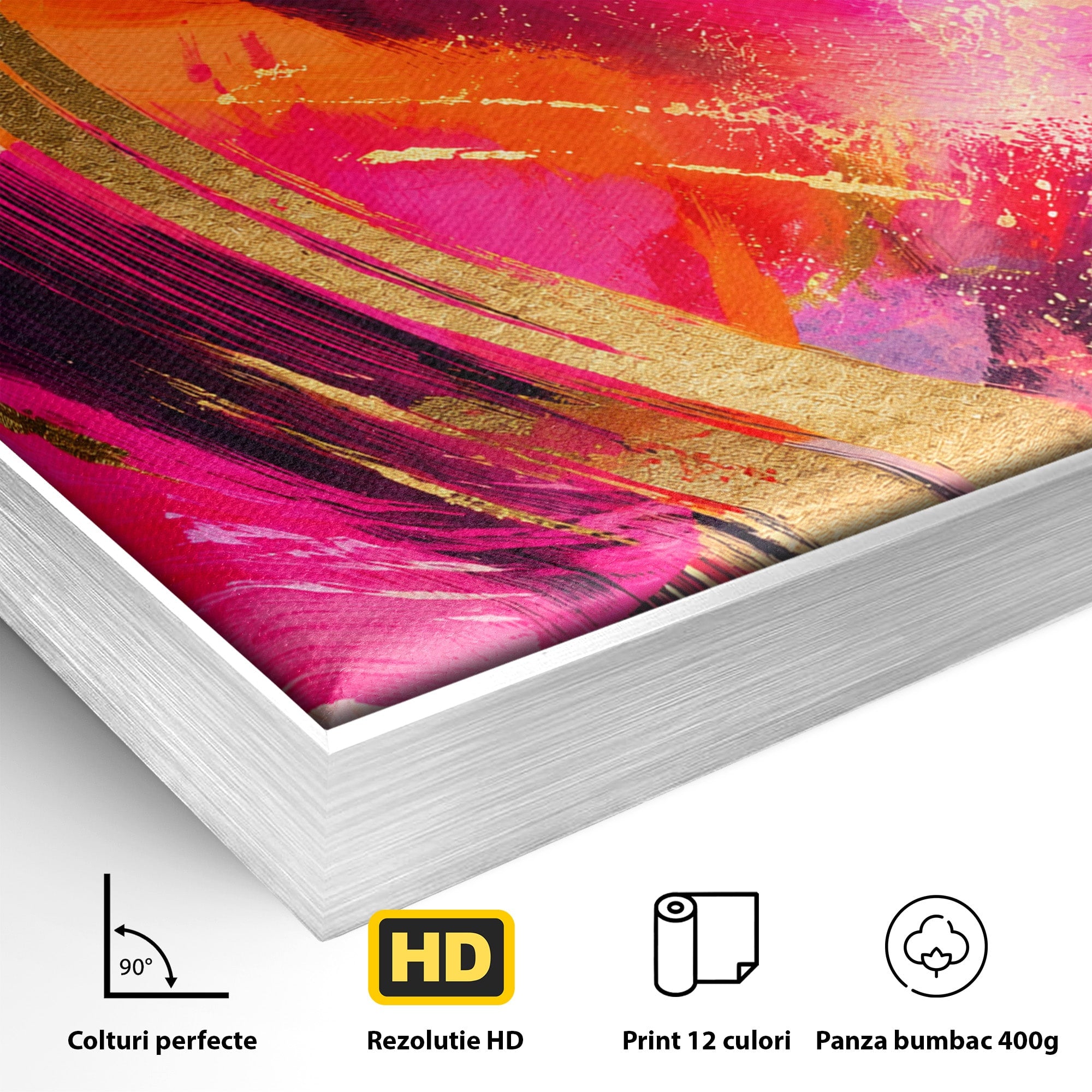 Tablou Canvas Premium LuxCanva® C1353, Energie Abstracta, Abstract, Modern, Dinamism, Arta Contemporana, Living, Culori Vibrante