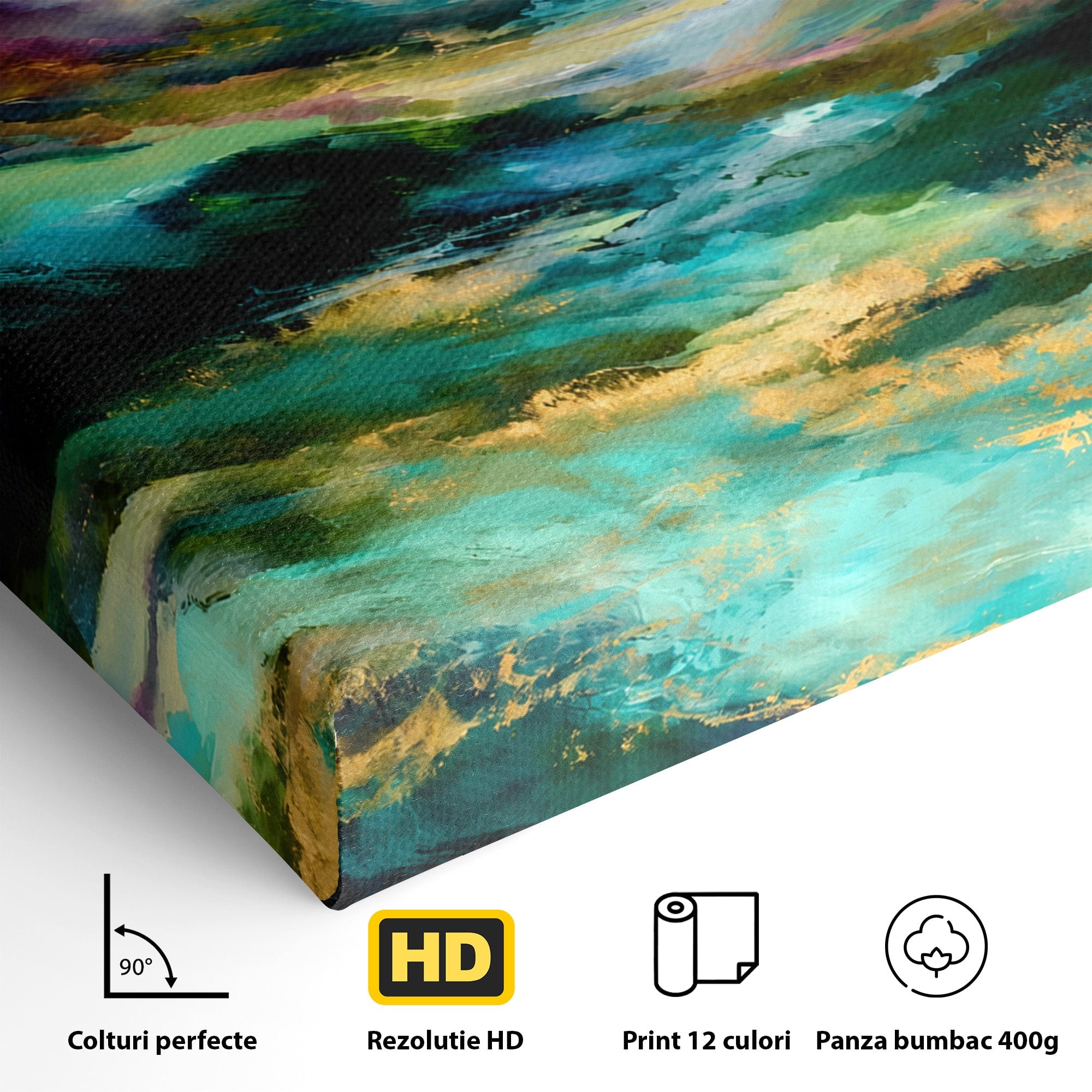 Tablou Canvas Premium LuxCanva® C1354, Peisaj Montan Abstract, Peisaj, Abstract, Natura, Montan, Living, Culori Vibrante
