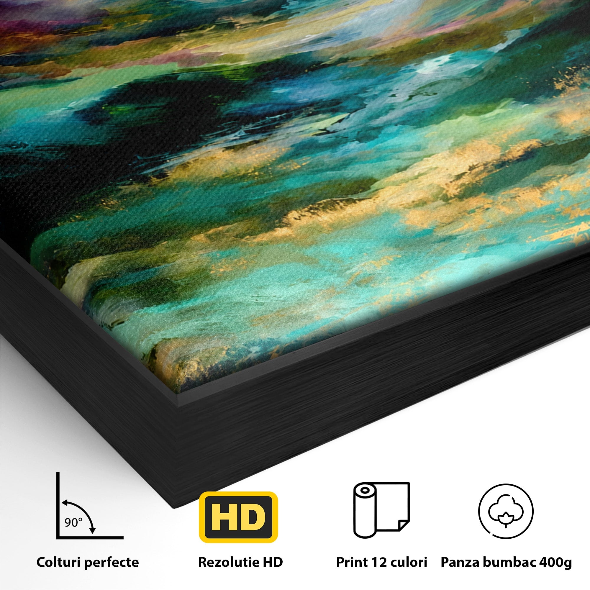 Tablou Canvas Premium LuxCanva® C1354, Peisaj Montan Abstract, Peisaj, Abstract, Natura, Montan, Living, Culori Vibrante