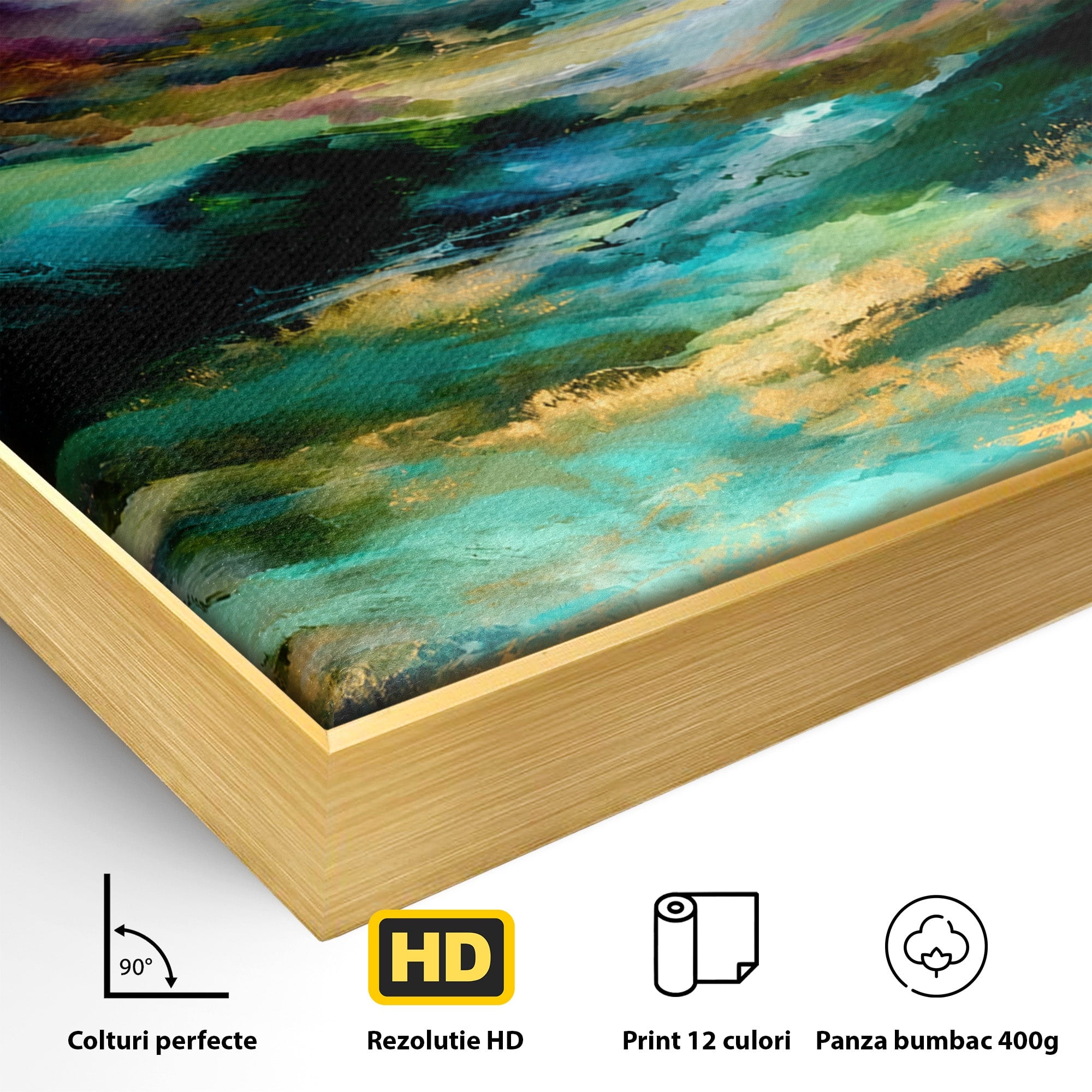 Tablou Canvas Premium LuxCanva® C1354, Peisaj Montan Abstract, Peisaj, Abstract, Natura, Montan, Living, Culori Vibrante