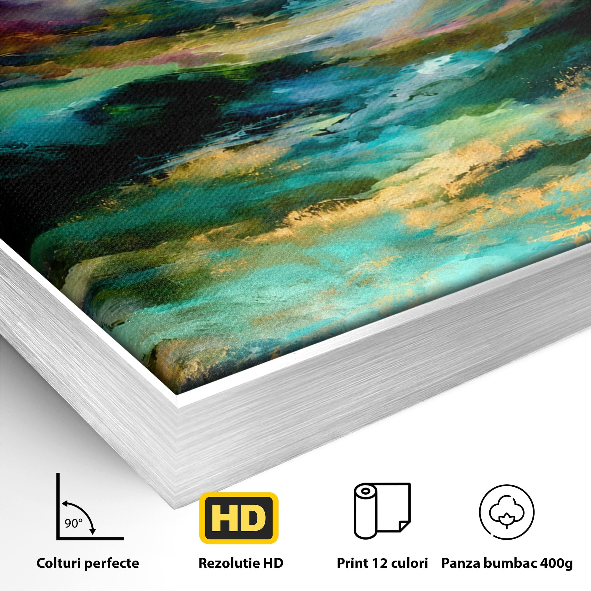 Tablou Canvas Premium LuxCanva® C1354, Peisaj Montan Abstract, Peisaj, Abstract, Natura, Montan, Living, Culori Vibrante