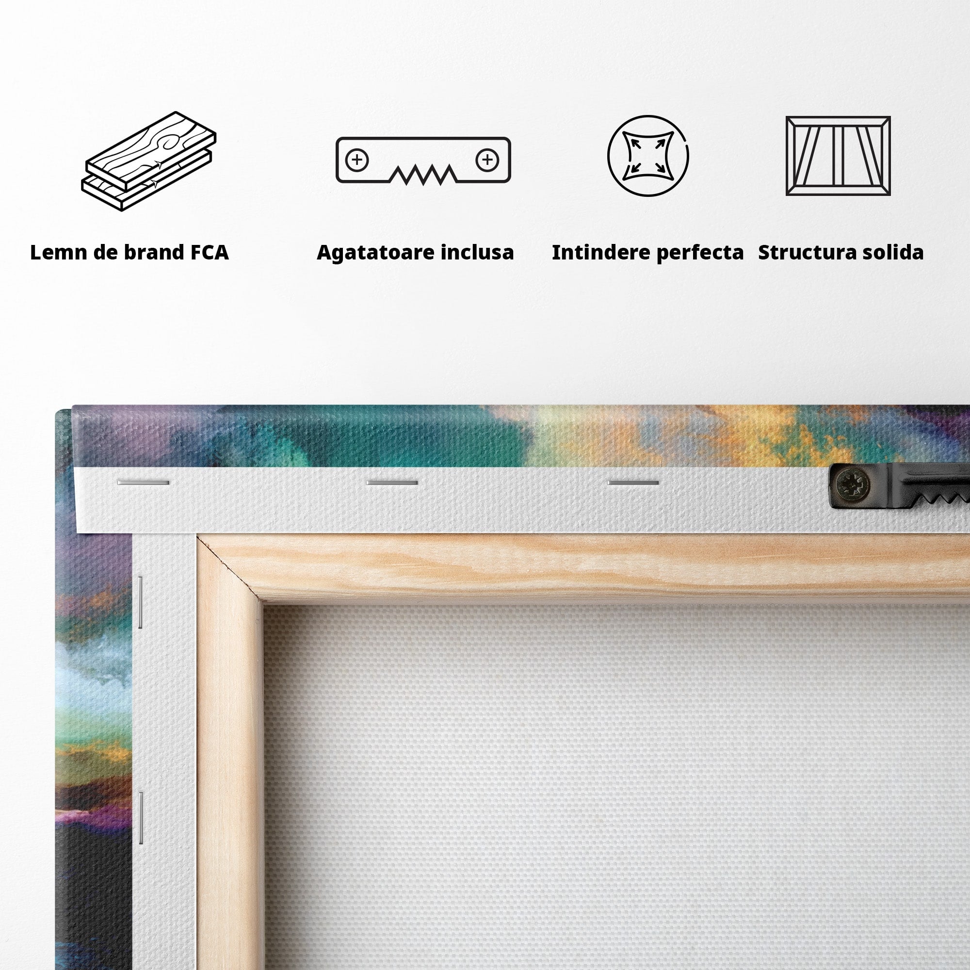 Tablou Canvas Premium LuxCanva® C1354, Peisaj Montan Abstract, Peisaj, Abstract, Natura, Montan, Living, Culori Vibrante