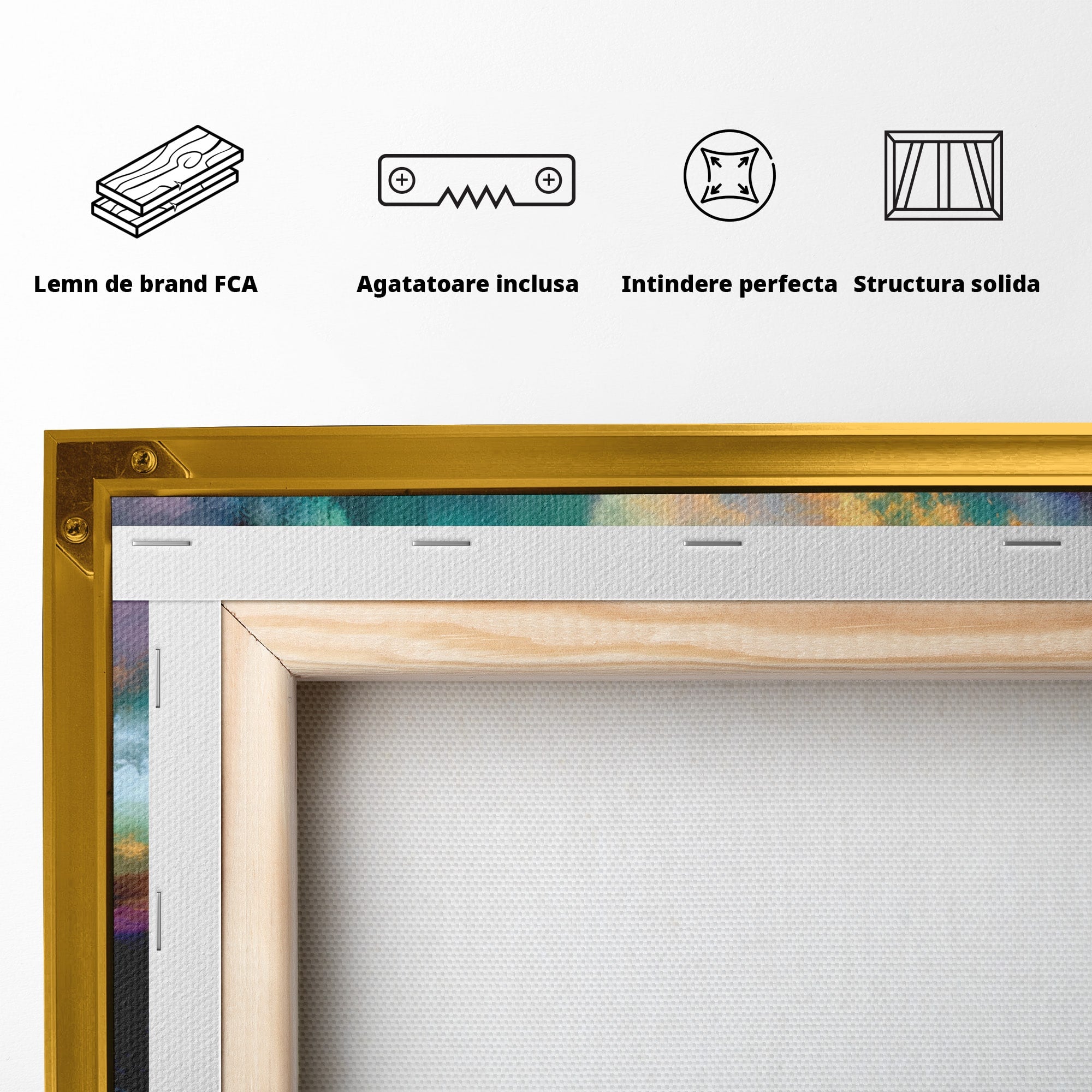 Tablou Canvas Premium LuxCanva® C1354, Peisaj Montan Abstract, Peisaj, Abstract, Natura, Montan, Living, Culori Vibrante