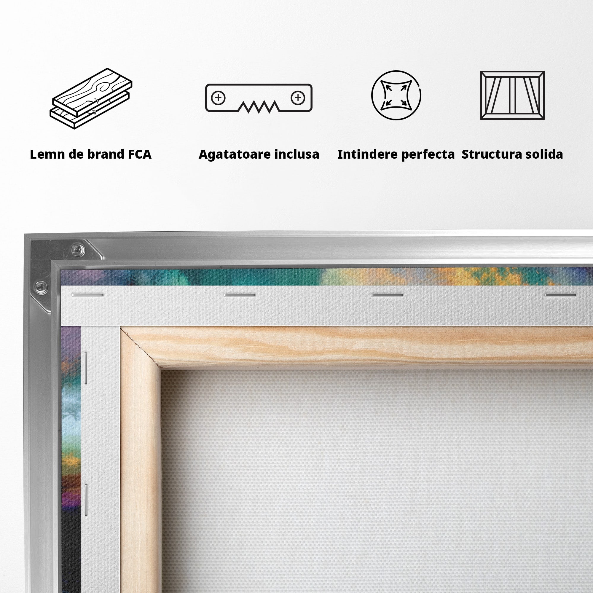 Tablou Canvas Premium LuxCanva® C1354, Peisaj Montan Abstract, Peisaj, Abstract, Natura, Montan, Living, Culori Vibrante