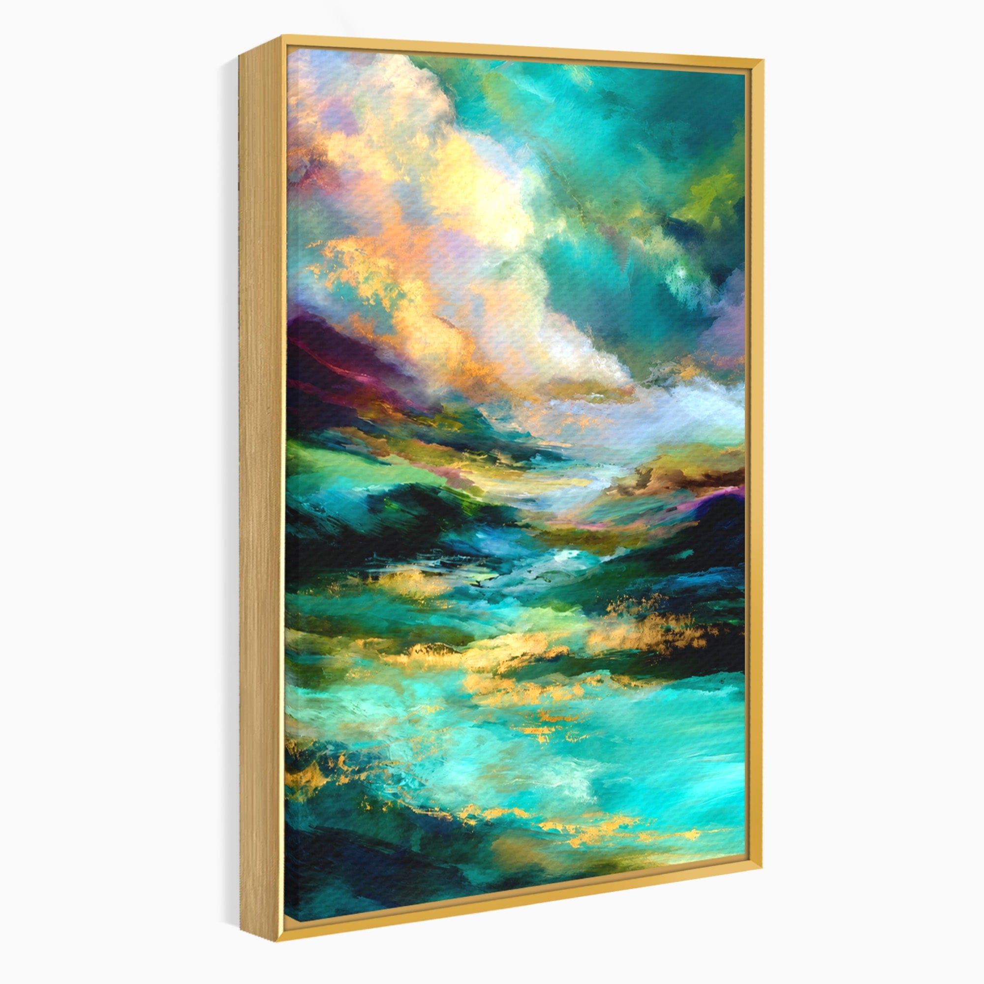 Tablou Canvas Premium LuxCanva® C1354, Peisaj Montan Abstract, Peisaj, Abstract, Natura, Montan, Living, Culori Vibrante