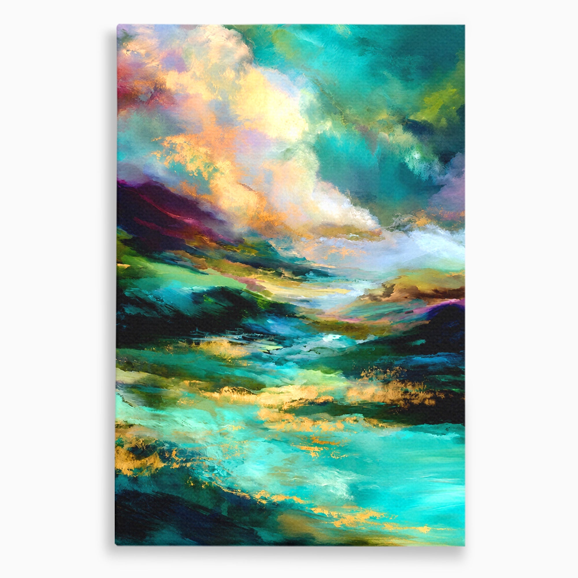 Tablou Canvas Premium LuxCanva® C1354, Peisaj Montan Abstract, Peisaj, Abstract, Natura, Montan, Living, Culori Vibrante