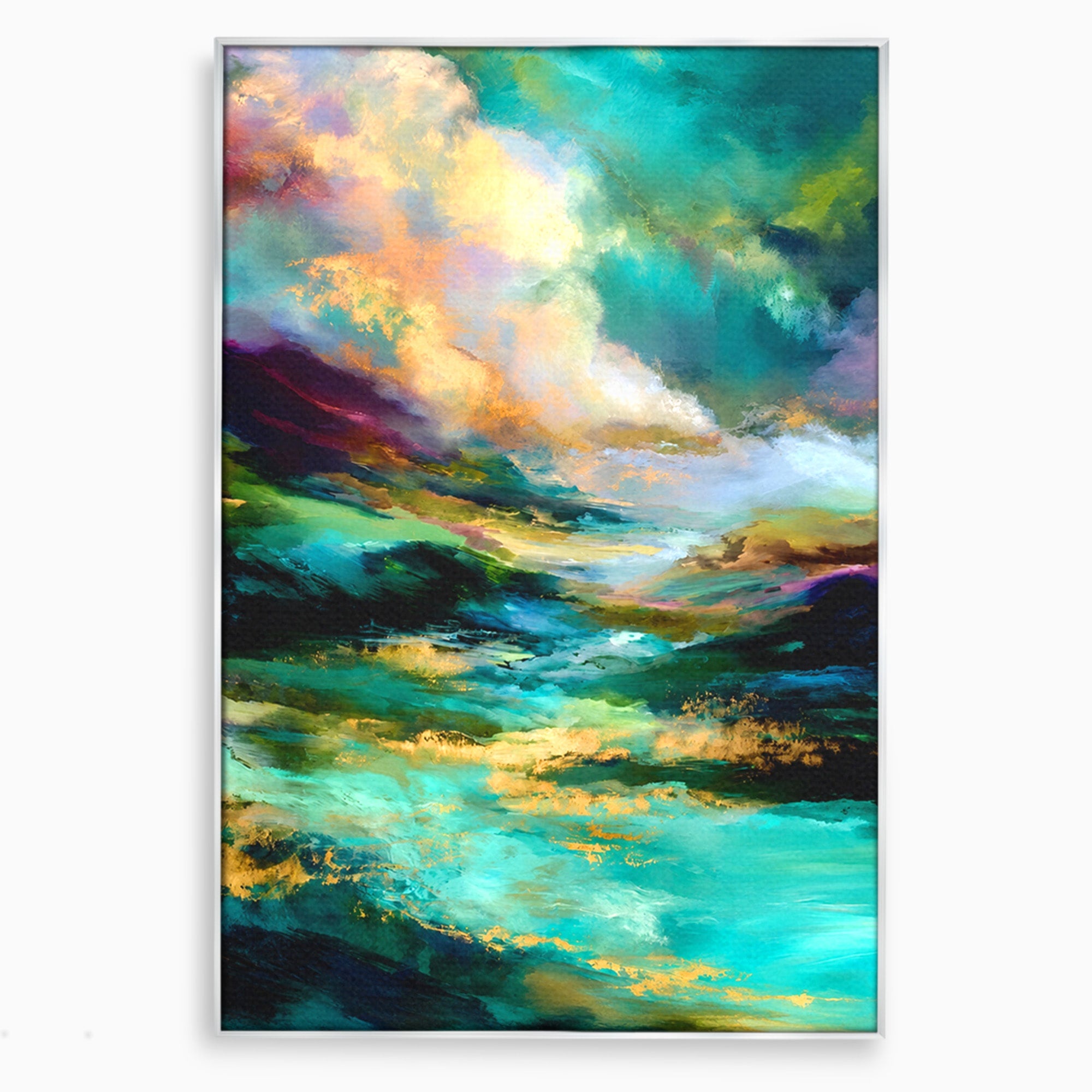 Tablou Canvas Premium LuxCanva® C1354, Peisaj Montan Abstract, Peisaj, Abstract, Natura, Montan, Living, Culori Vibrante
