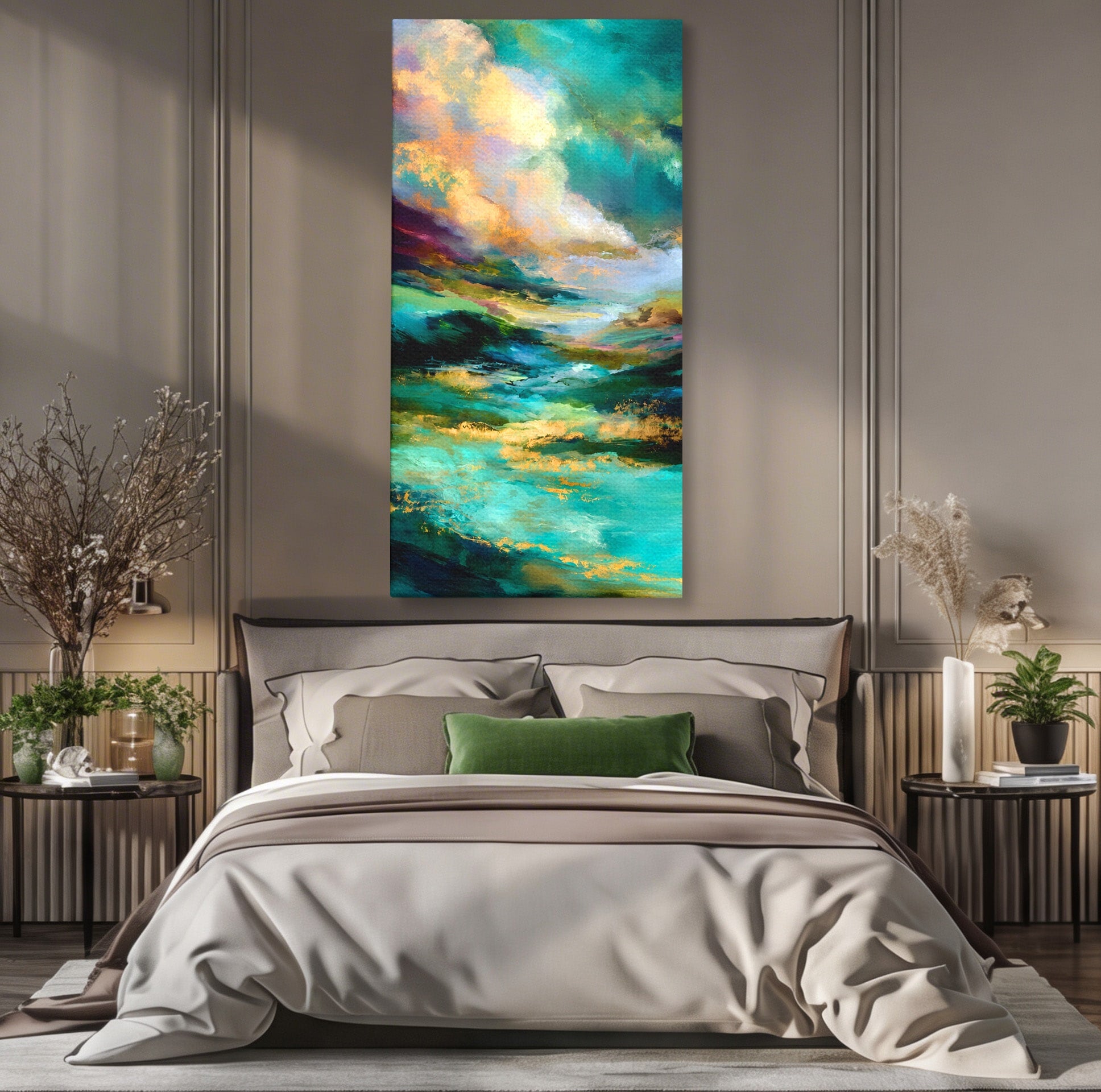 Tablou Canvas Premium LuxCanva® C1354, Peisaj Montan Abstract, Peisaj, Abstract, Natura, Montan, Living, Culori Vibrante
