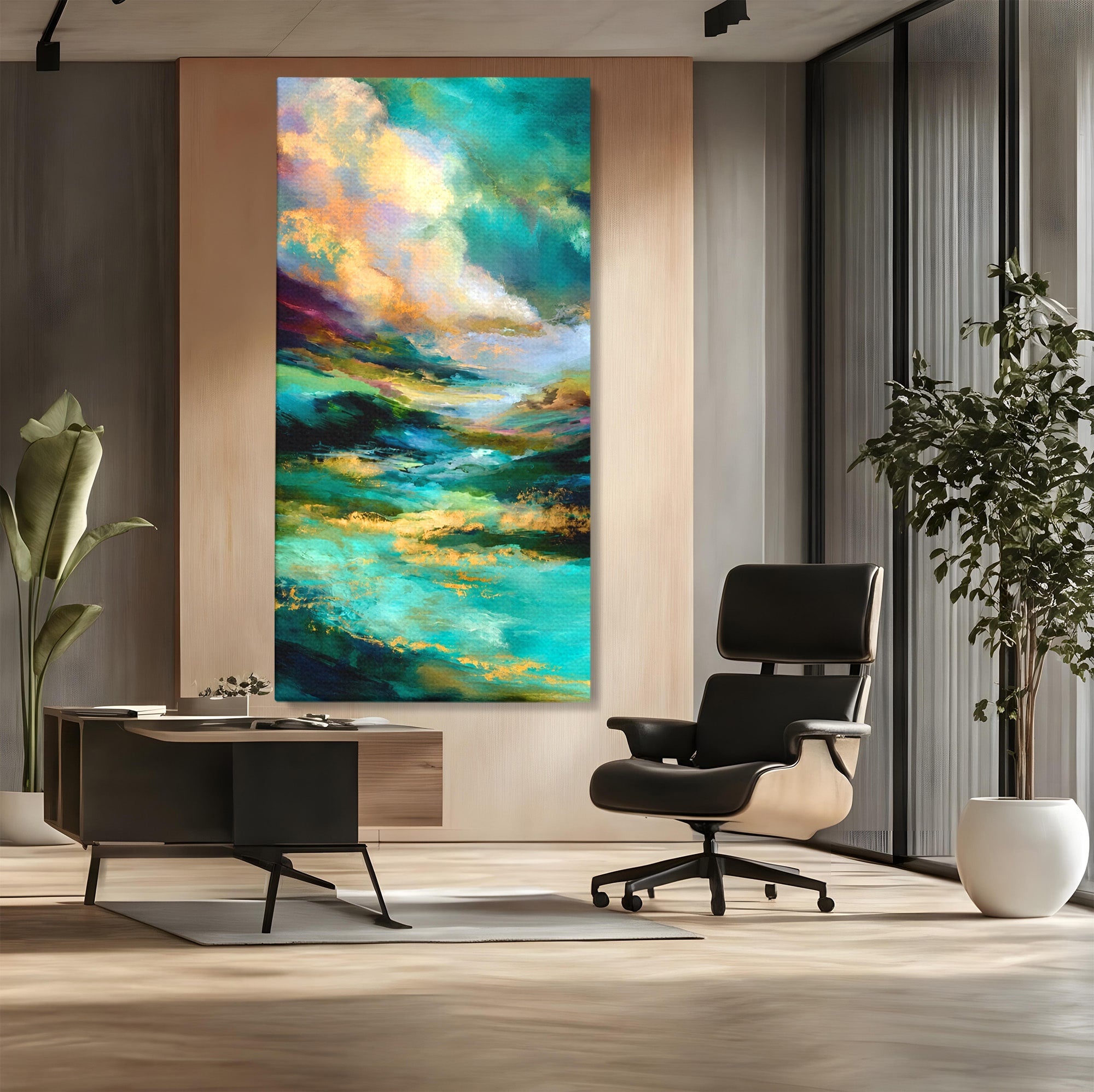 Tablou Canvas Premium LuxCanva® C1354, Peisaj Montan Abstract, Peisaj, Abstract, Natura, Montan, Living, Culori Vibrante