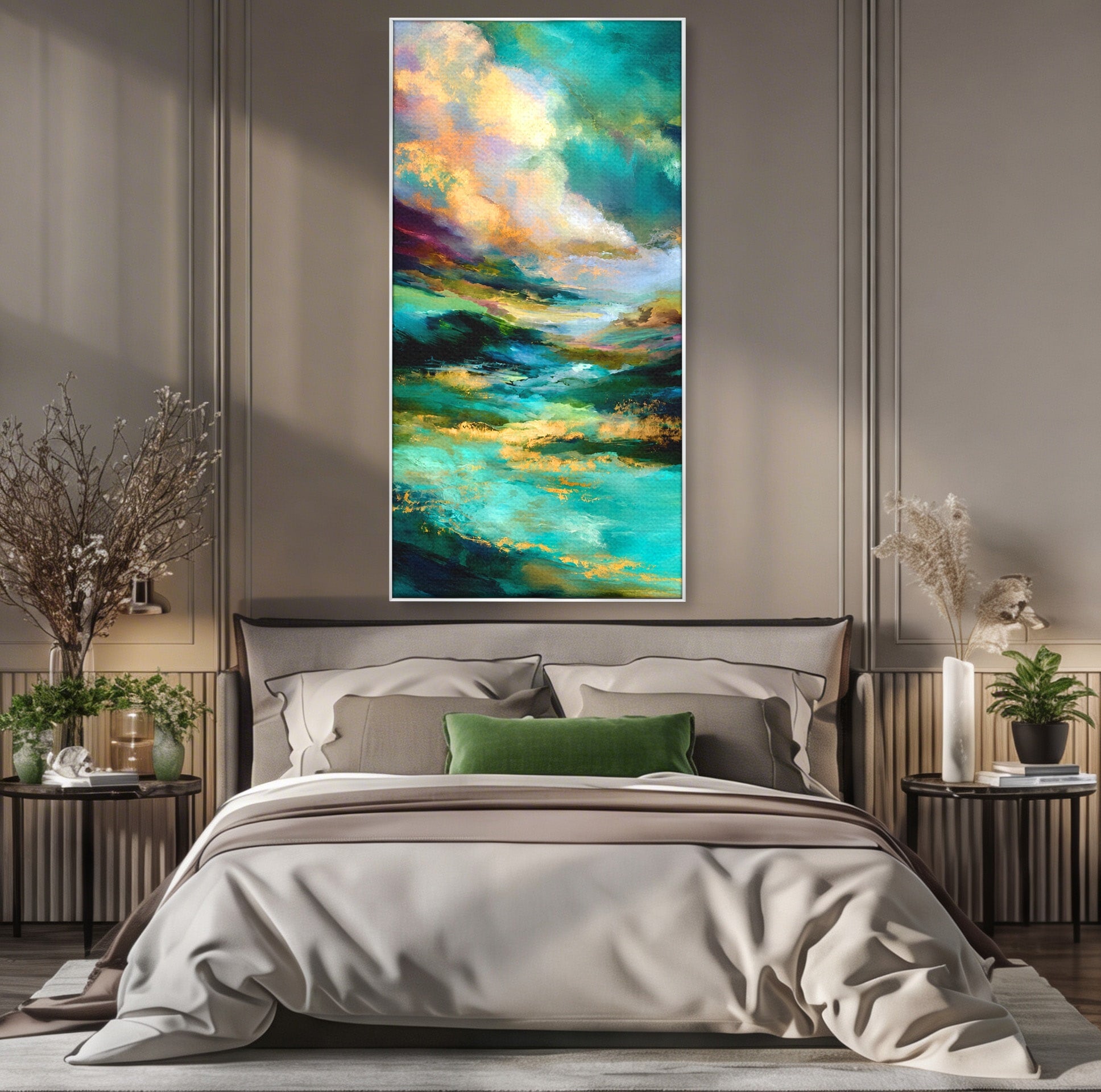 Tablou Canvas Premium LuxCanva® C1354, Peisaj Montan Abstract, Peisaj, Abstract, Natura, Montan, Living, Culori Vibrante