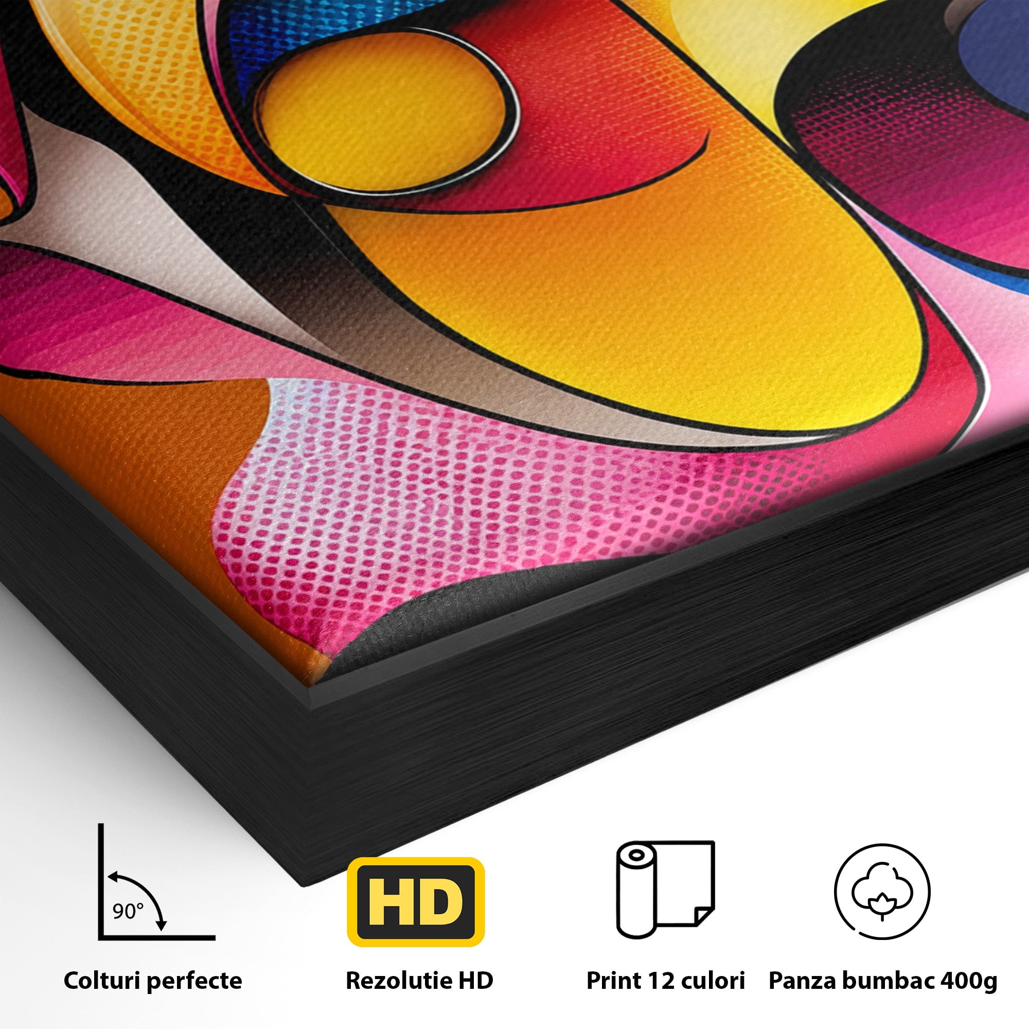 Tablou Canvas Premium LuxCanva® C1355, Abstract Dinamic, Abstract, Modern, Arta Contemporana, Energetic, Living, Culori Vibrante