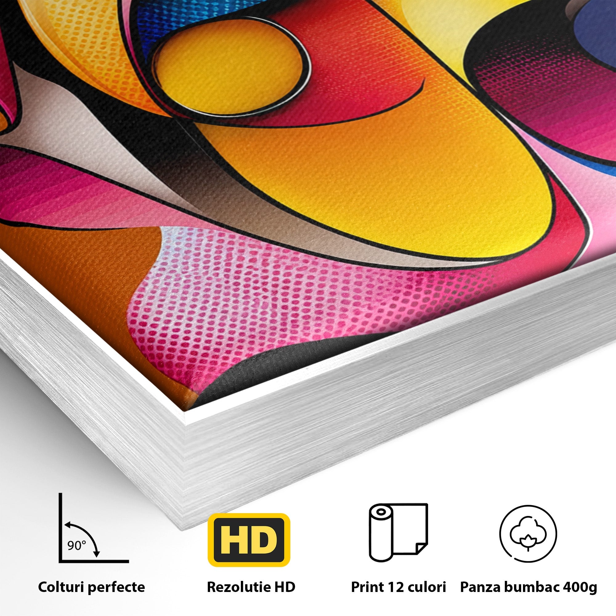 Tablou Canvas Premium LuxCanva® C1355, Abstract Dinamic, Abstract, Modern, Arta Contemporana, Energetic, Living, Culori Vibrante